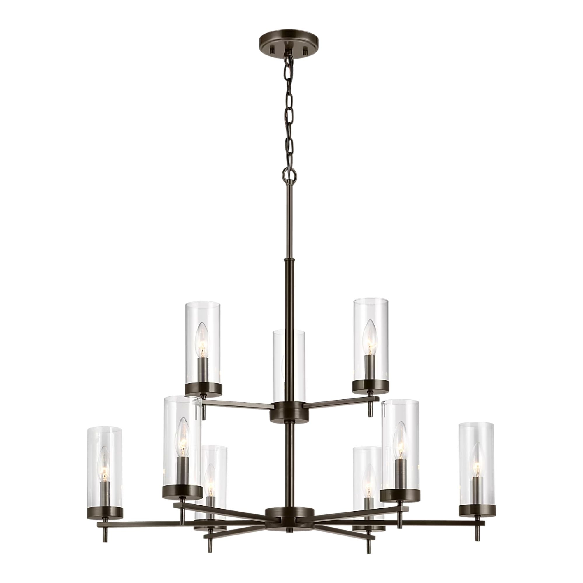 Zire 32" 9-Light Chandelier, Brushed Oil Rubbed Bronze Finish