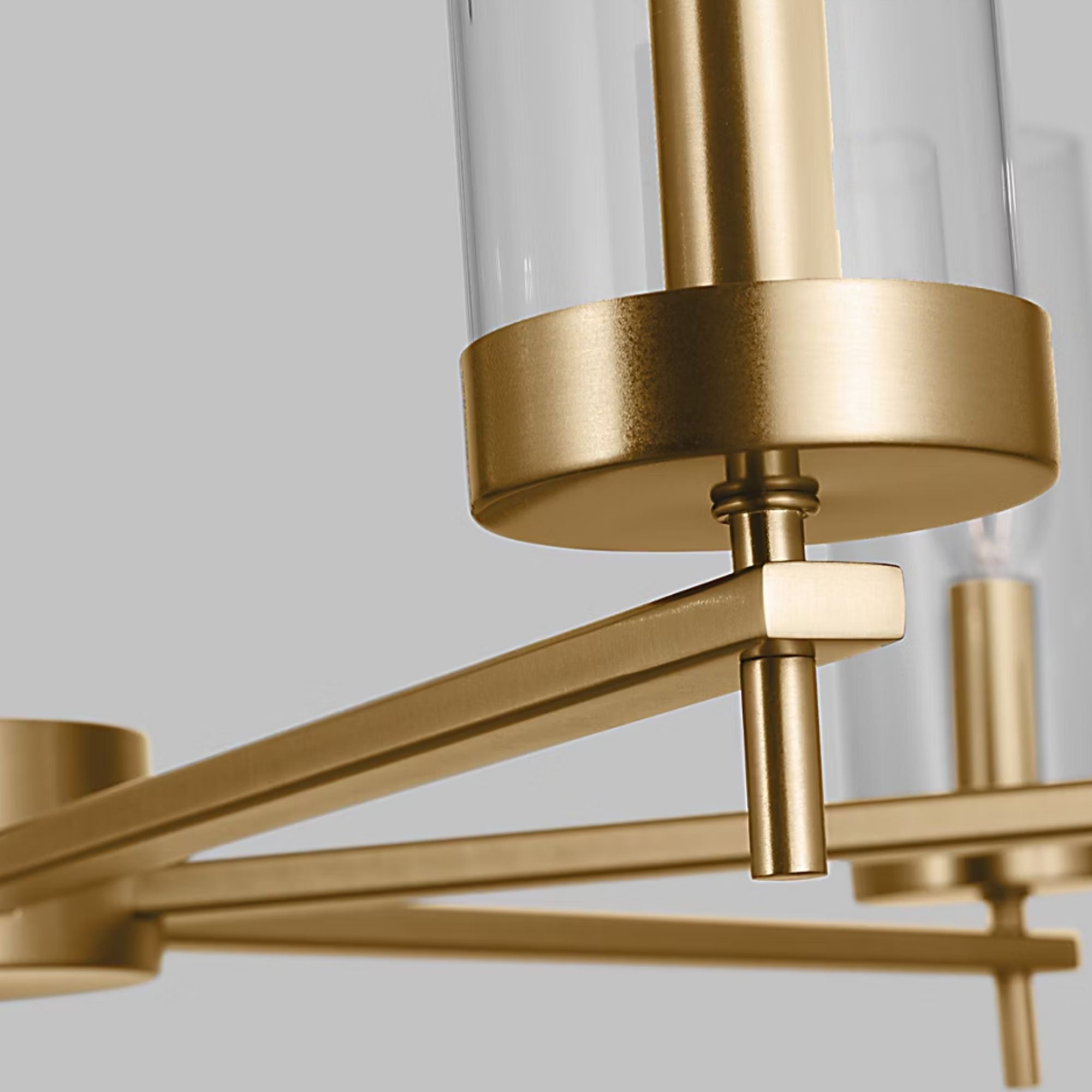 Zire 32" 9-Light Chandelier, Satin Brass Finish