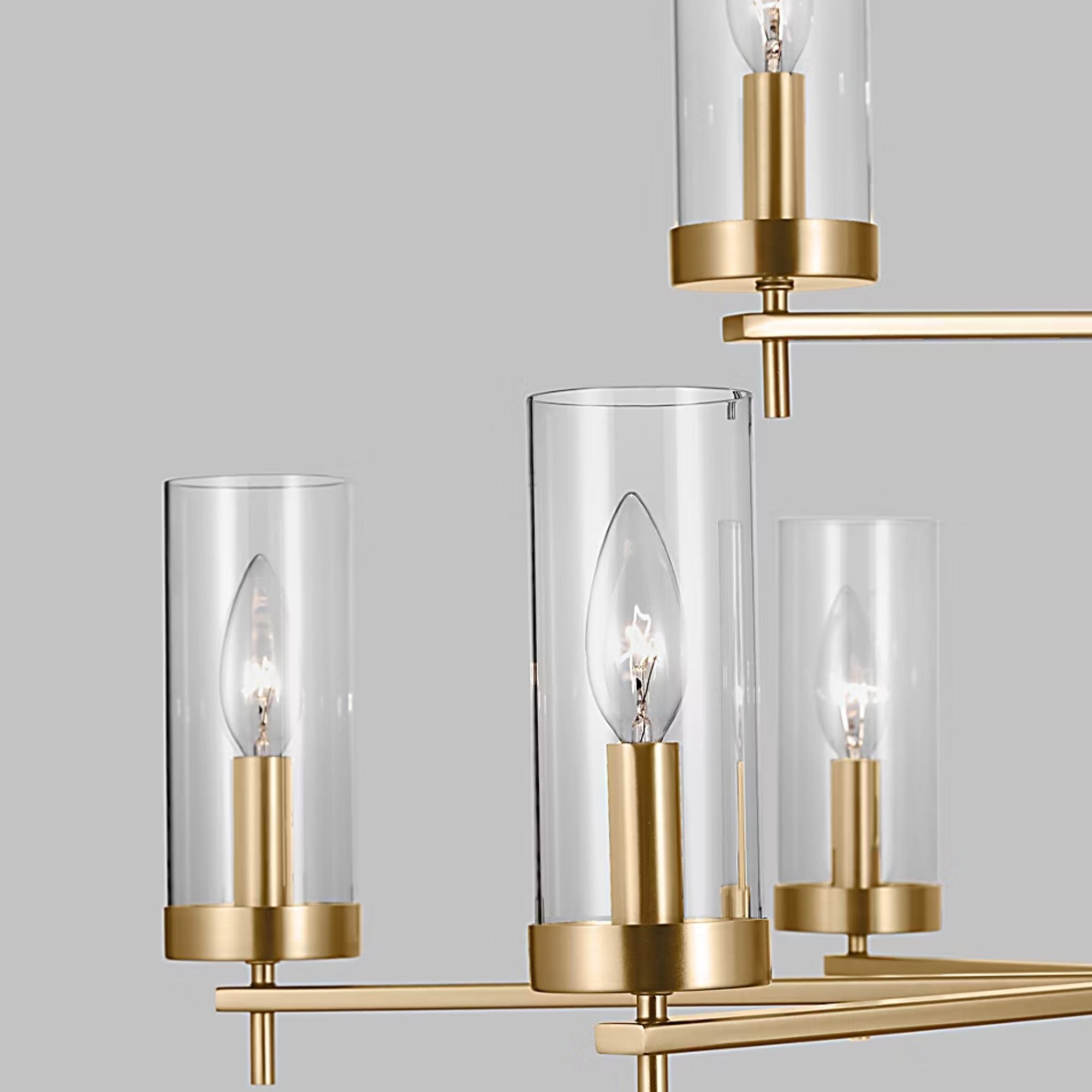 Zire 32" 9-Light Chandelier, Satin Brass Finish