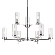 Zire 32" 9-Light LED Chandelier, Chrome Finish