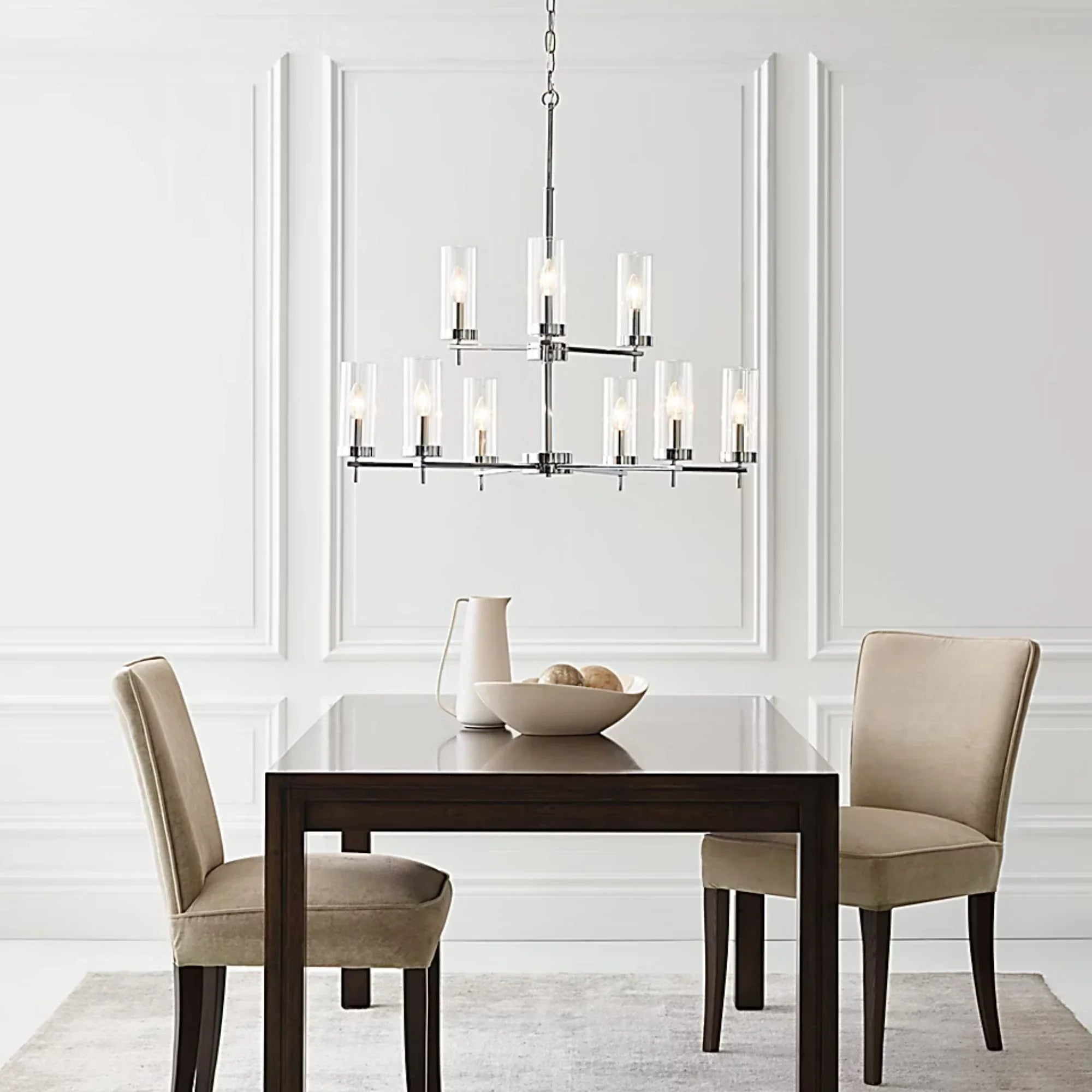 Zire 32" 9-Light LED Chandelier, Chrome Finish