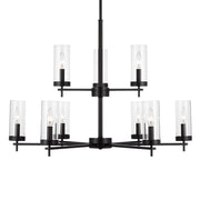 Zire 32" 9-Light LED Chandelier, Midnight Black Finish