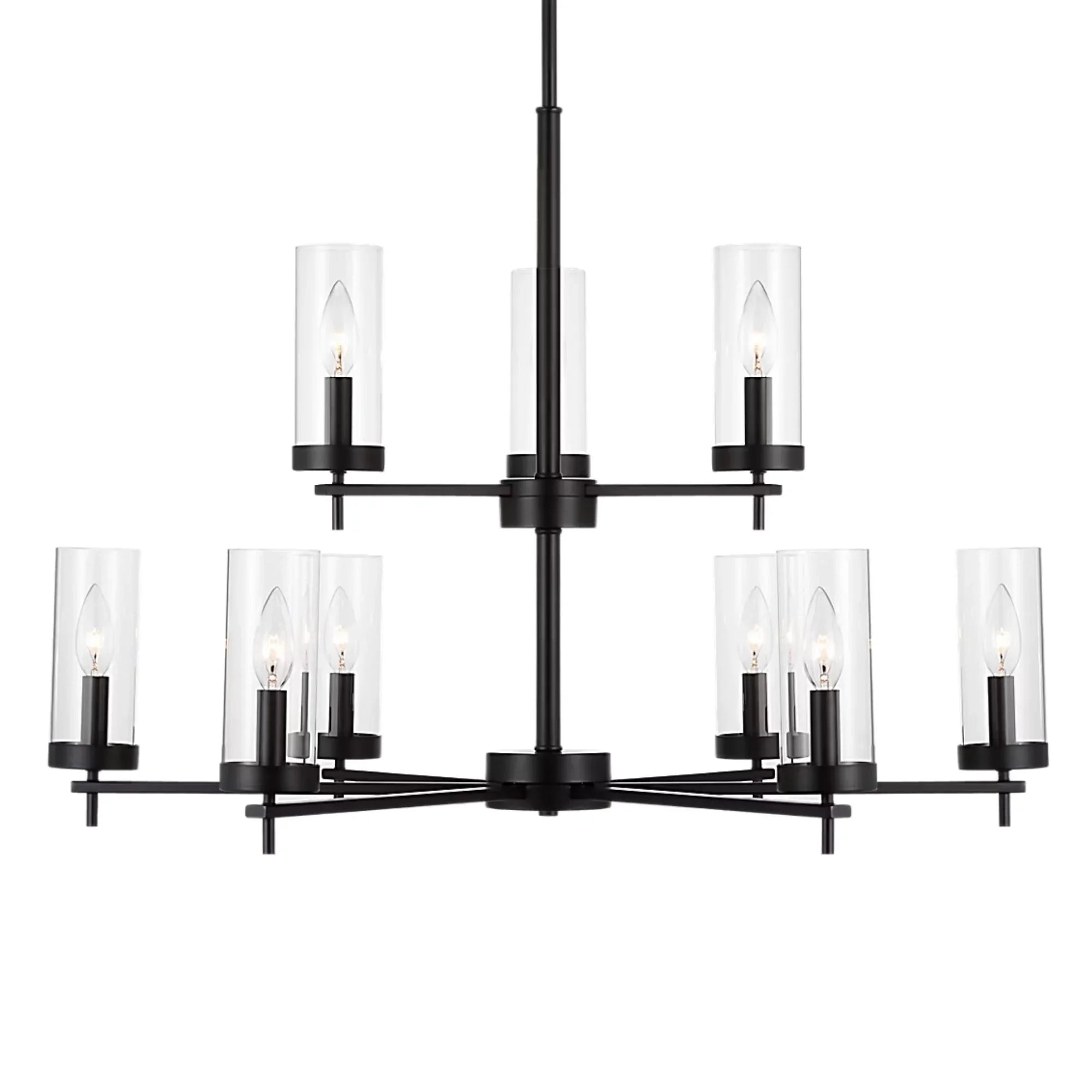 Zire 32" 9-Light LED Chandelier, Midnight Black Finish