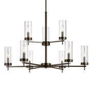 Visual Comfort Studio Zire 32" 9-Light LED Chandelier, Brushed Oil Rubbed Bronze Finish