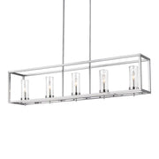 Zire 48" 5-Light Island Pendant, Chrome Finish