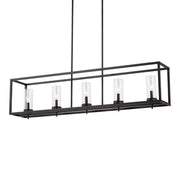 Zire 48" 5-Light Island Pendant, Midnight Black Finish