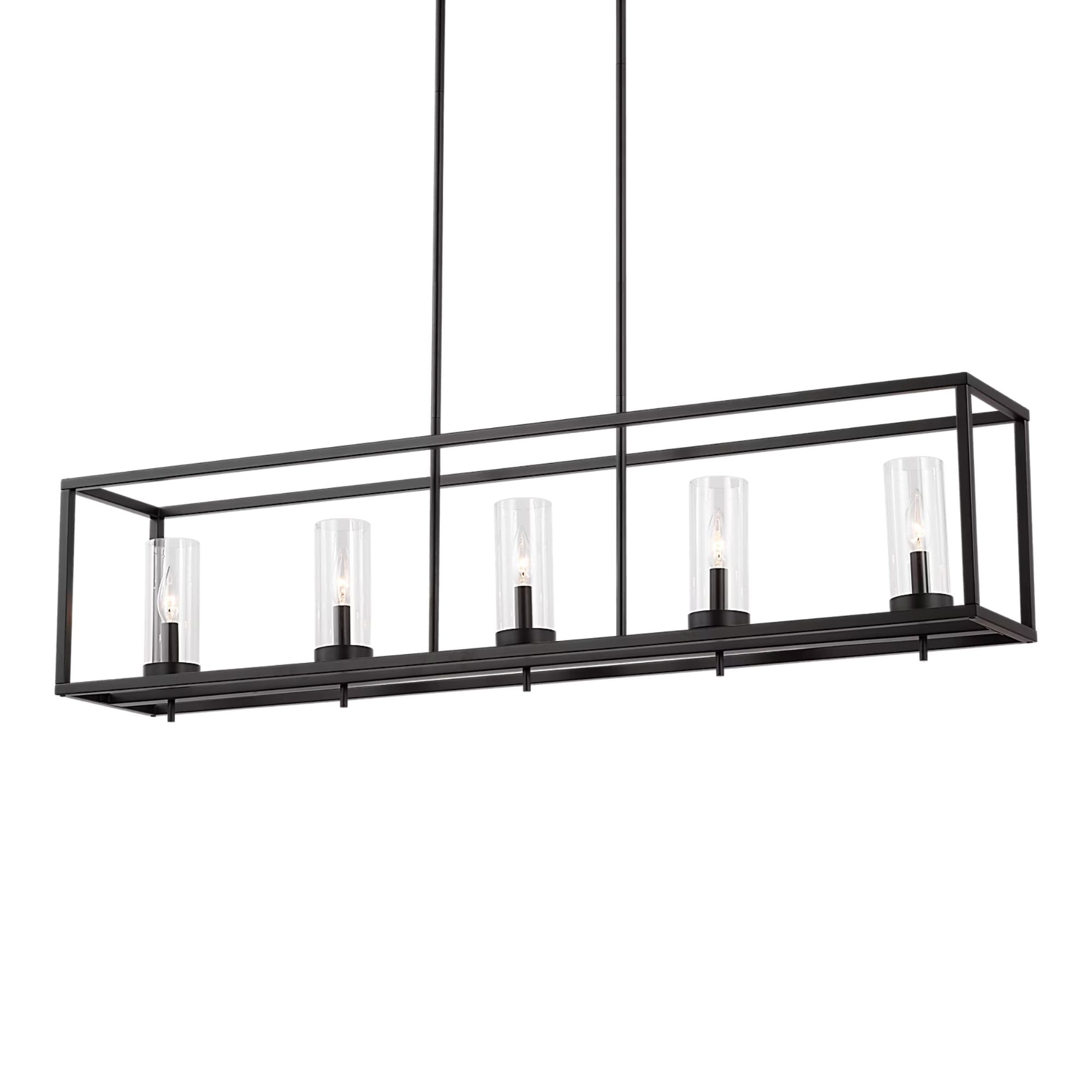 Zire 48" 5-Light Island Pendant, Midnight Black Finish