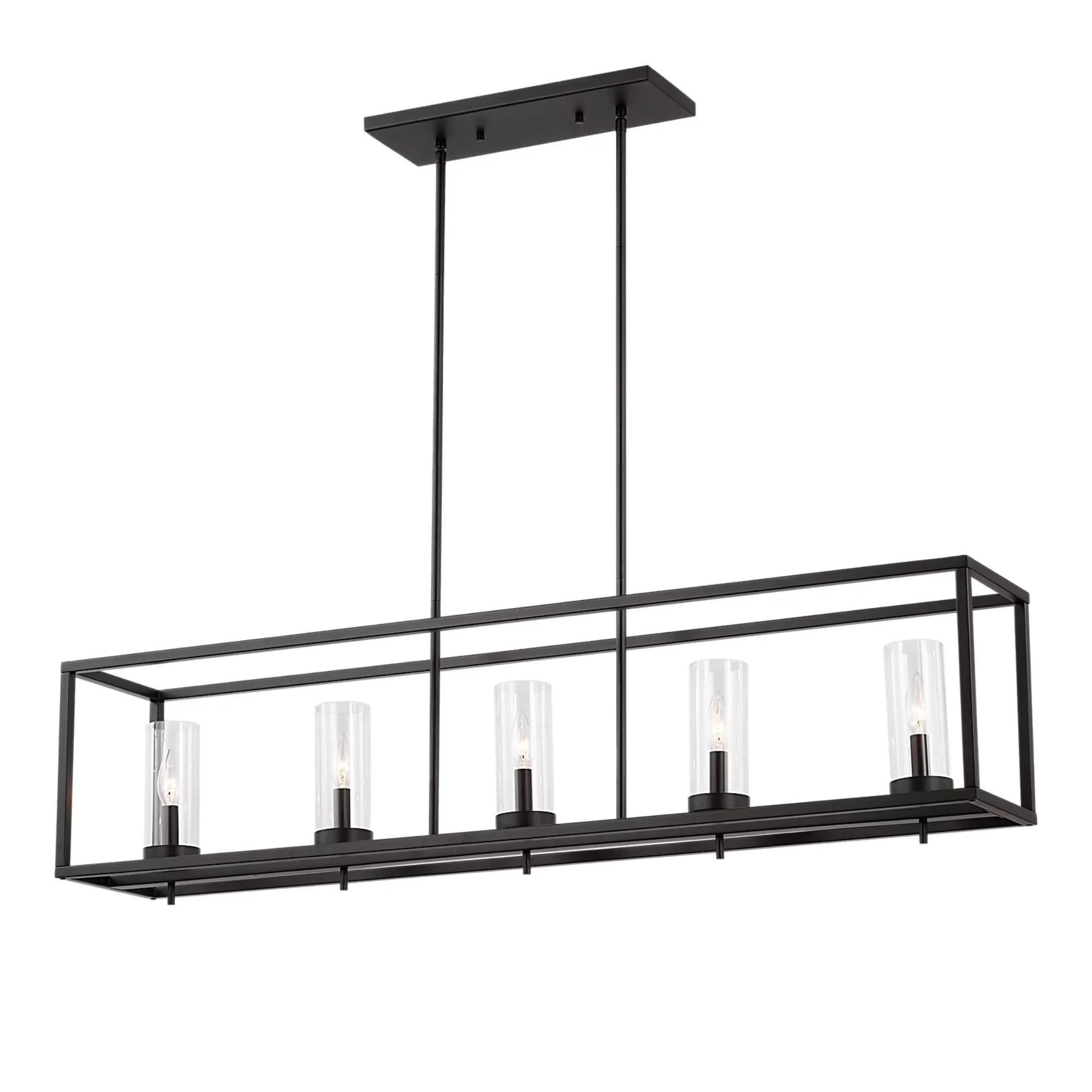 Zire 48" 5-Light Island Pendant, Midnight Black Finish