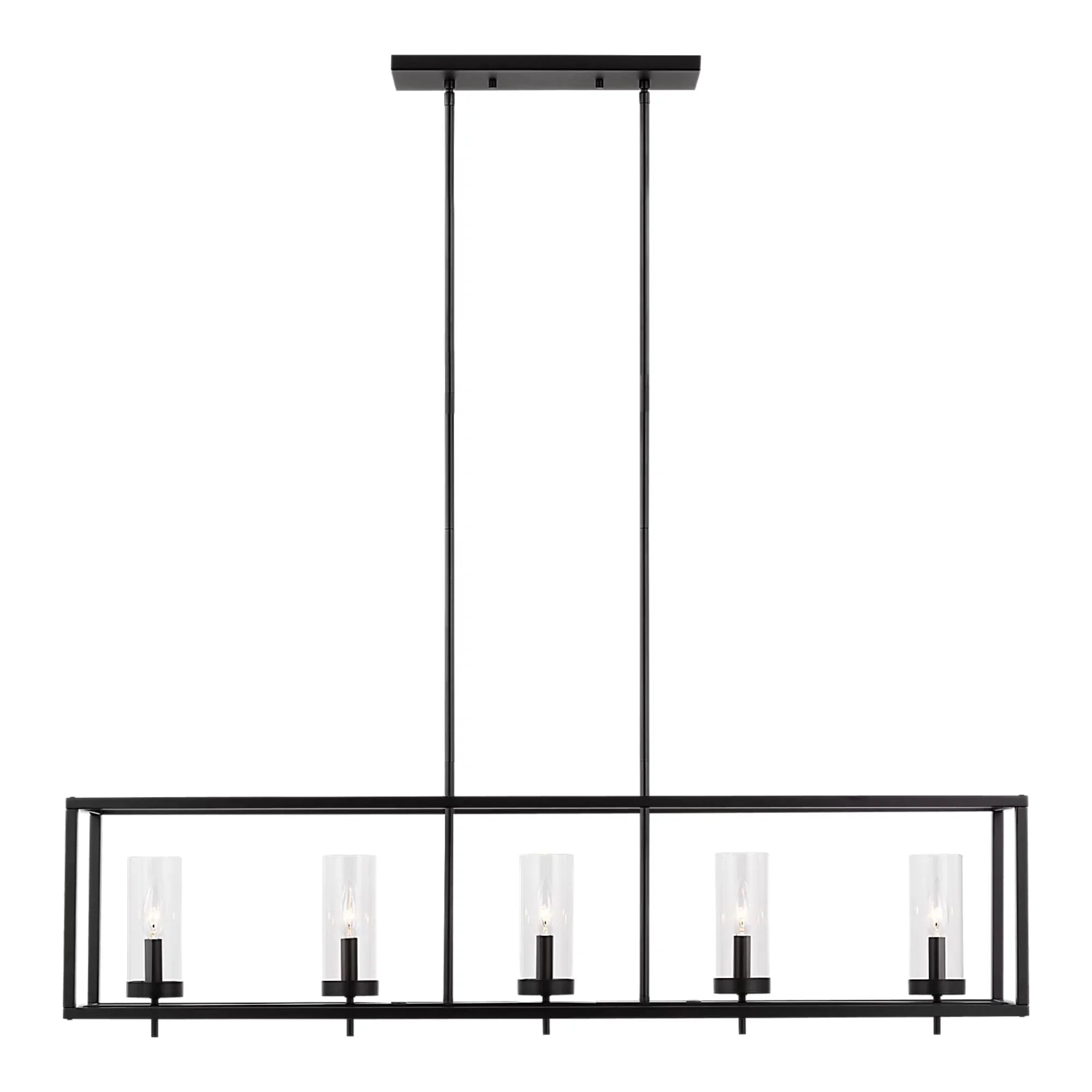 Zire 48" 5-Light Island Pendant, Midnight Black Finish