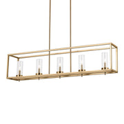 Zire 48" 5-Light Island Pendant, Satin Brass Finish