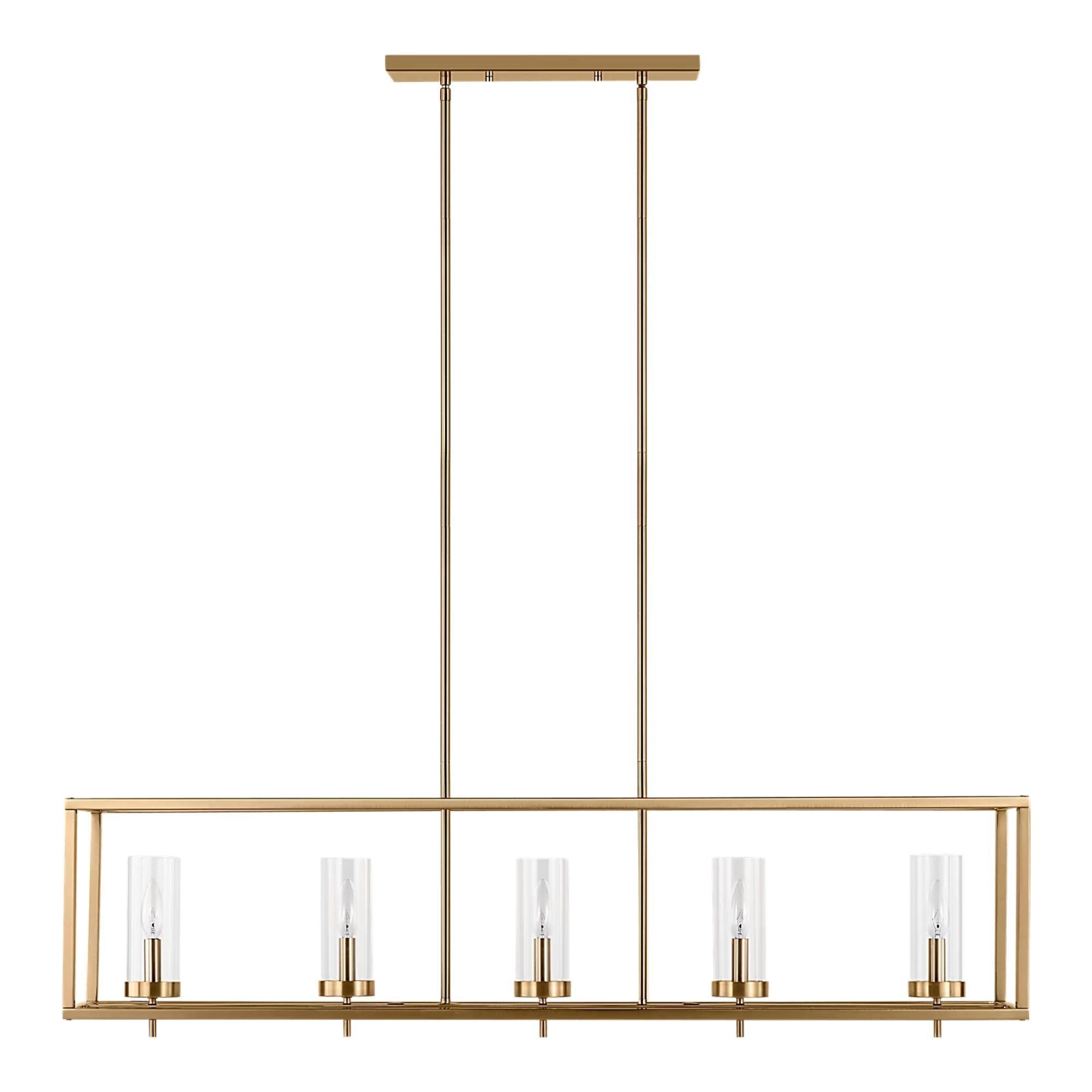 Zire 48" 5-Light Island Pendant, Satin Brass Finish