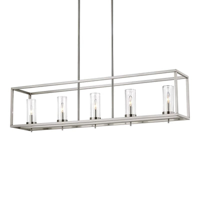 Visual Comfort Studio Zire 48" 5-Light Island Pendant, Brushed Nickel Finish