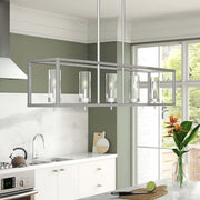 Visual Comfort Studio Zire 48" 5-Light LED Island Pendant, Chrome Finish