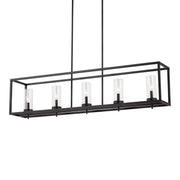 Zire 48" 5-Light LED Island Pendant, Midnight Black Finish