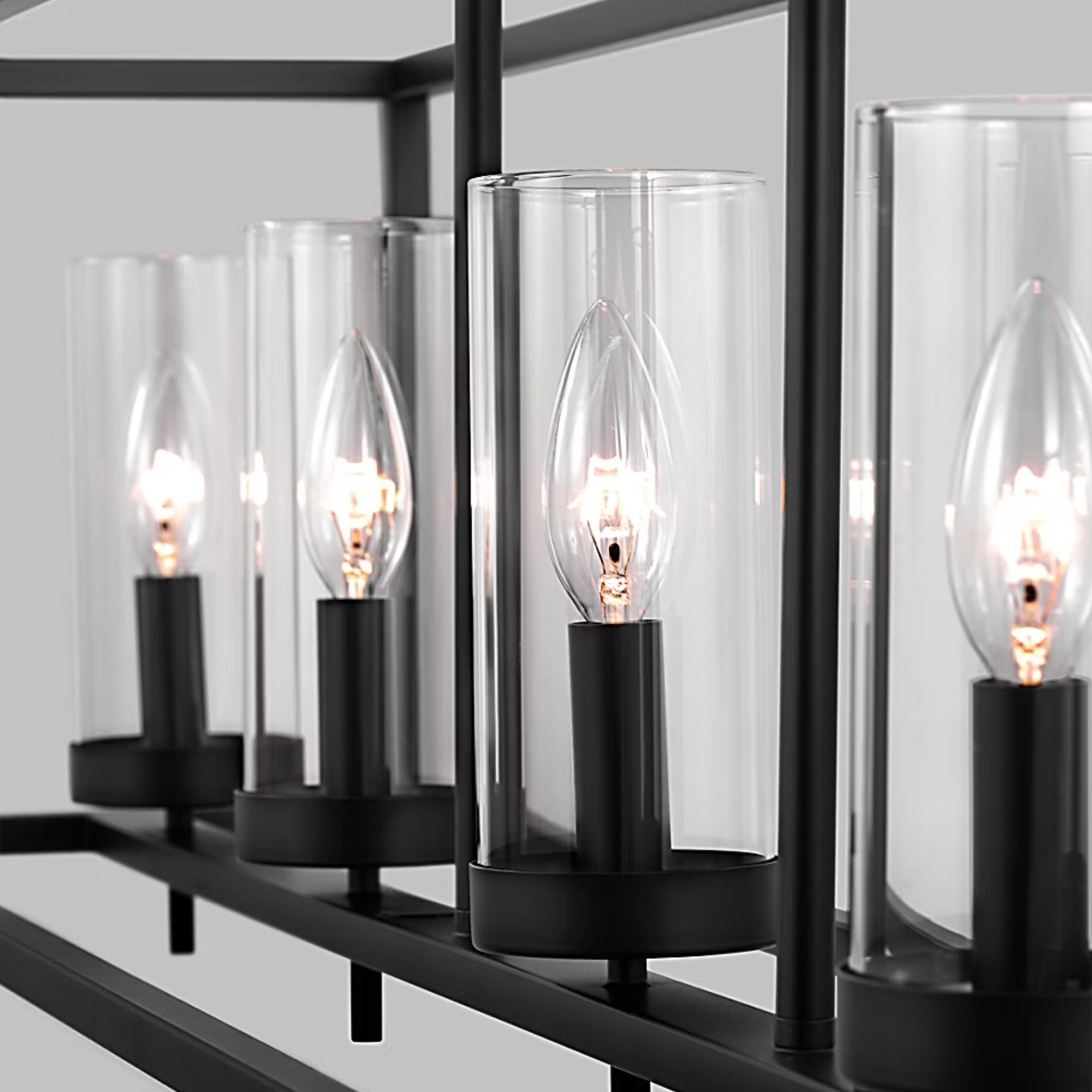 Zire 48" 5-Light LED Island Pendant, Midnight Black Finish