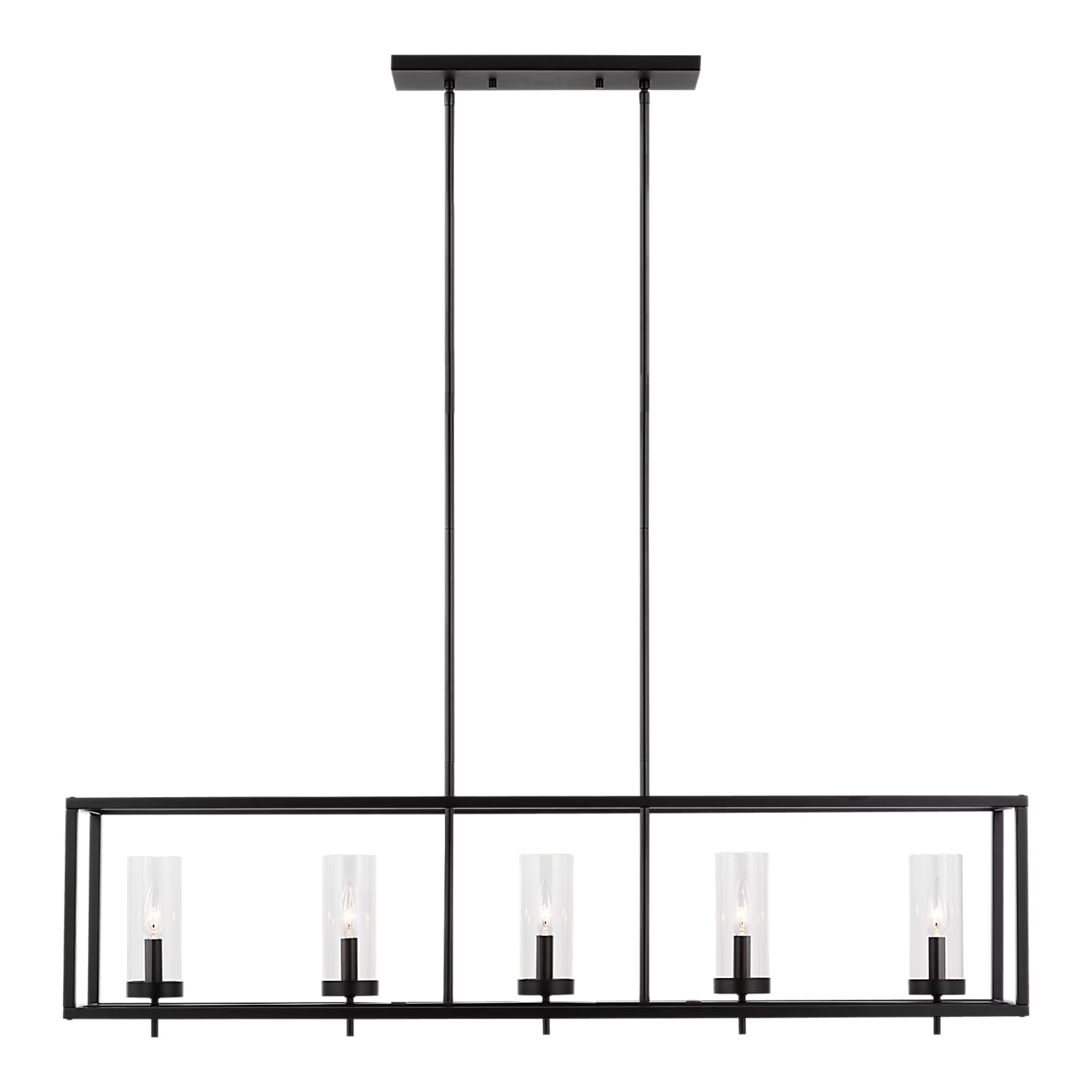 Zire 48" 5-Light LED Island Pendant, Midnight Black Finish