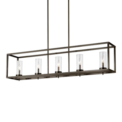 Visual Comfort Studio Zire 48" 5-Light LED Island Pendant, Brushed Oil Rubbed Bronze Finish