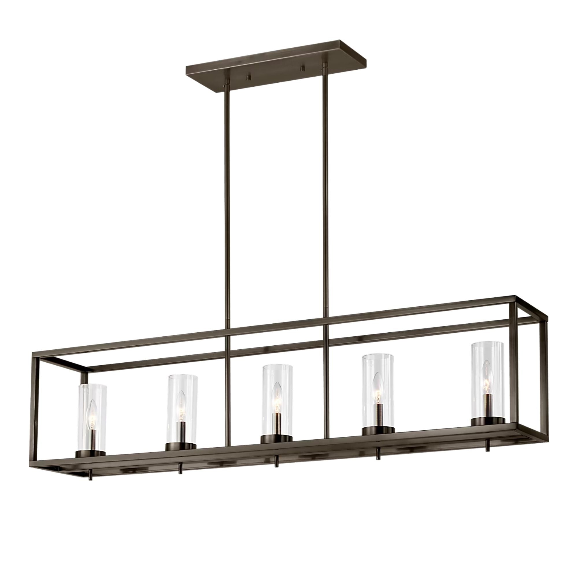Visual Comfort Studio Zire 48" 5-Light LED Island Pendant, Brushed Oil Rubbed Bronze Finish