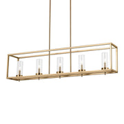 Zire 48" 5-Light LED Island Pendant, Satin Brass Finish