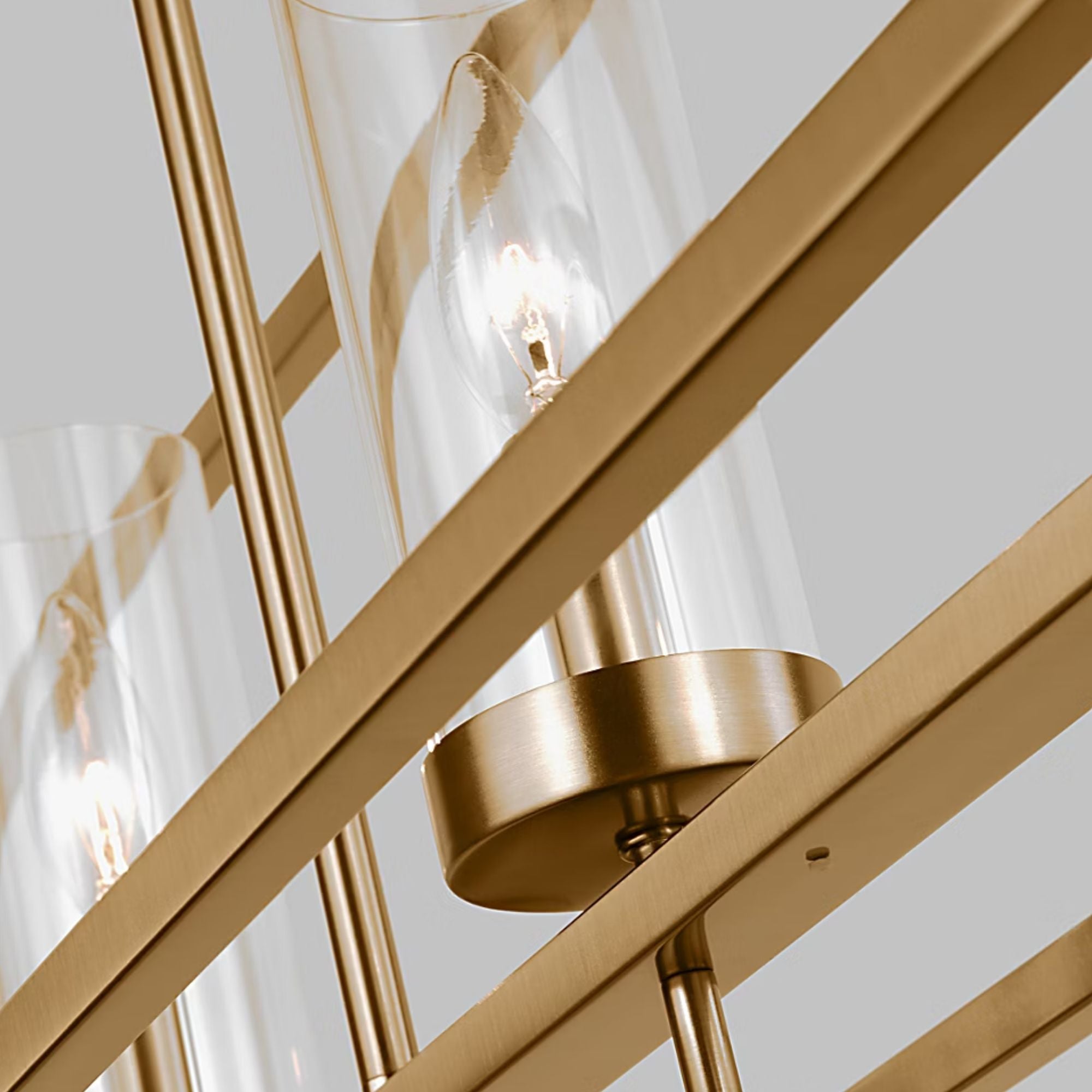 Zire 48" 5-Light LED Island Pendant, Satin Brass Finish