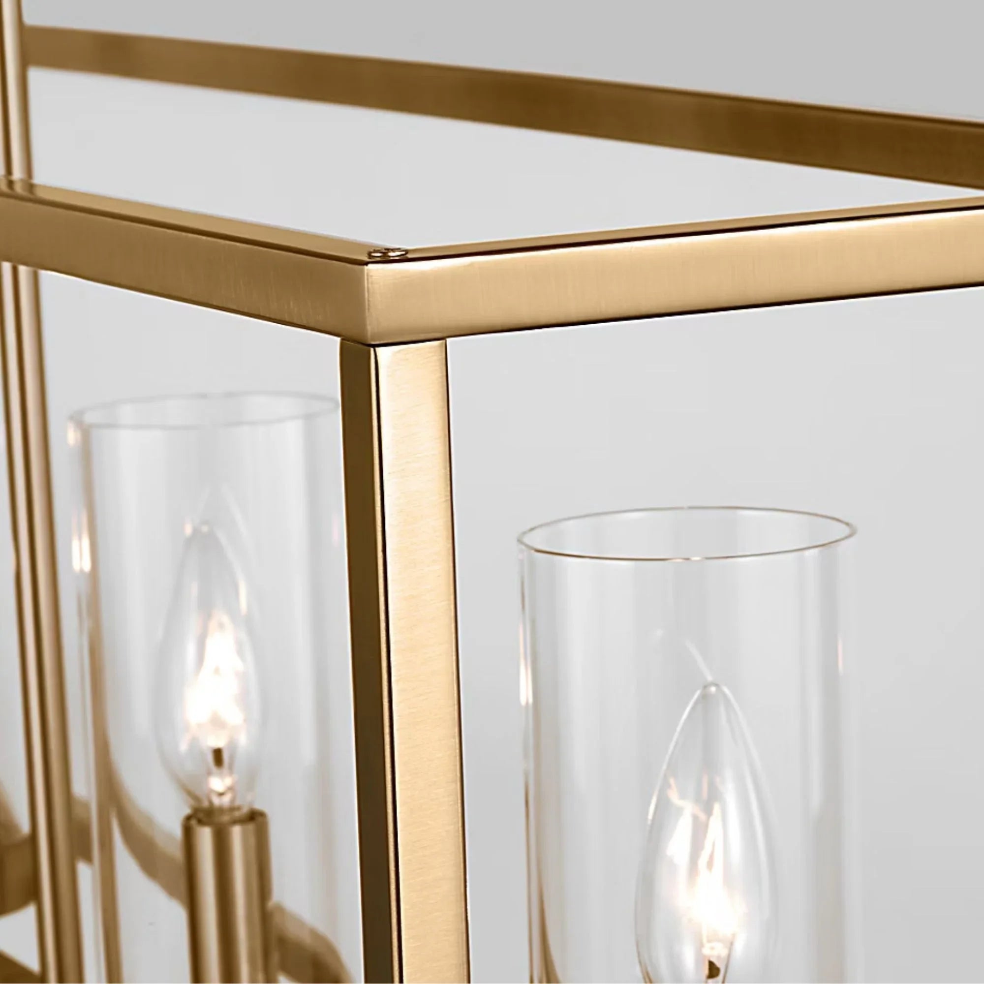 Zire 48" 5-Light LED Island Pendant, Satin Brass Finish