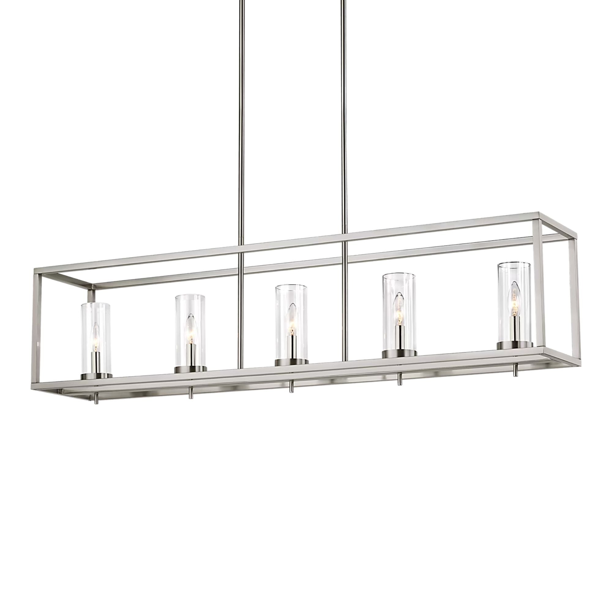 Zire 48" 5-Light LED Island Pendant, Brushed Nickel Finish