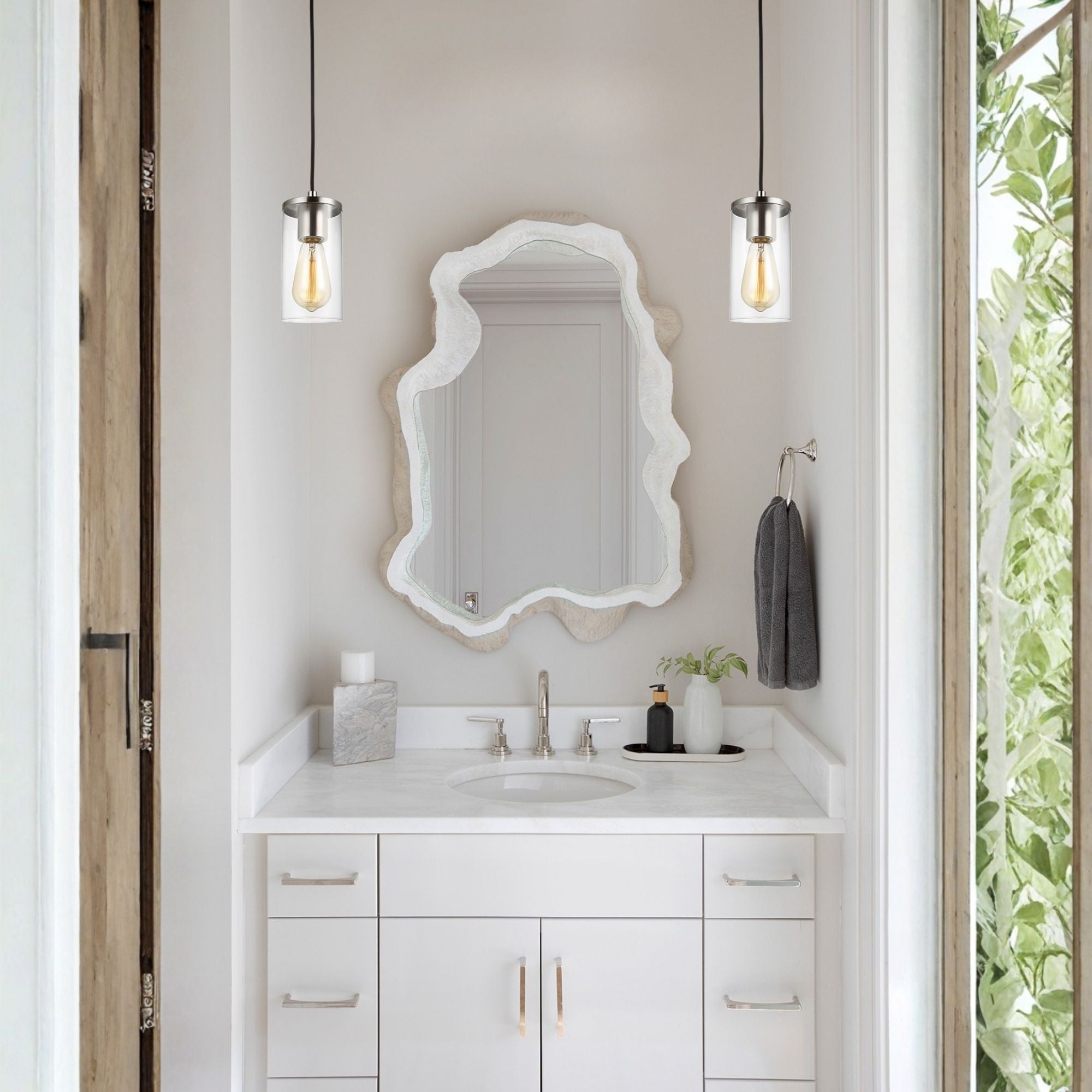 Zire 4" LED Mini Pendant, Brushed Nickel Finish