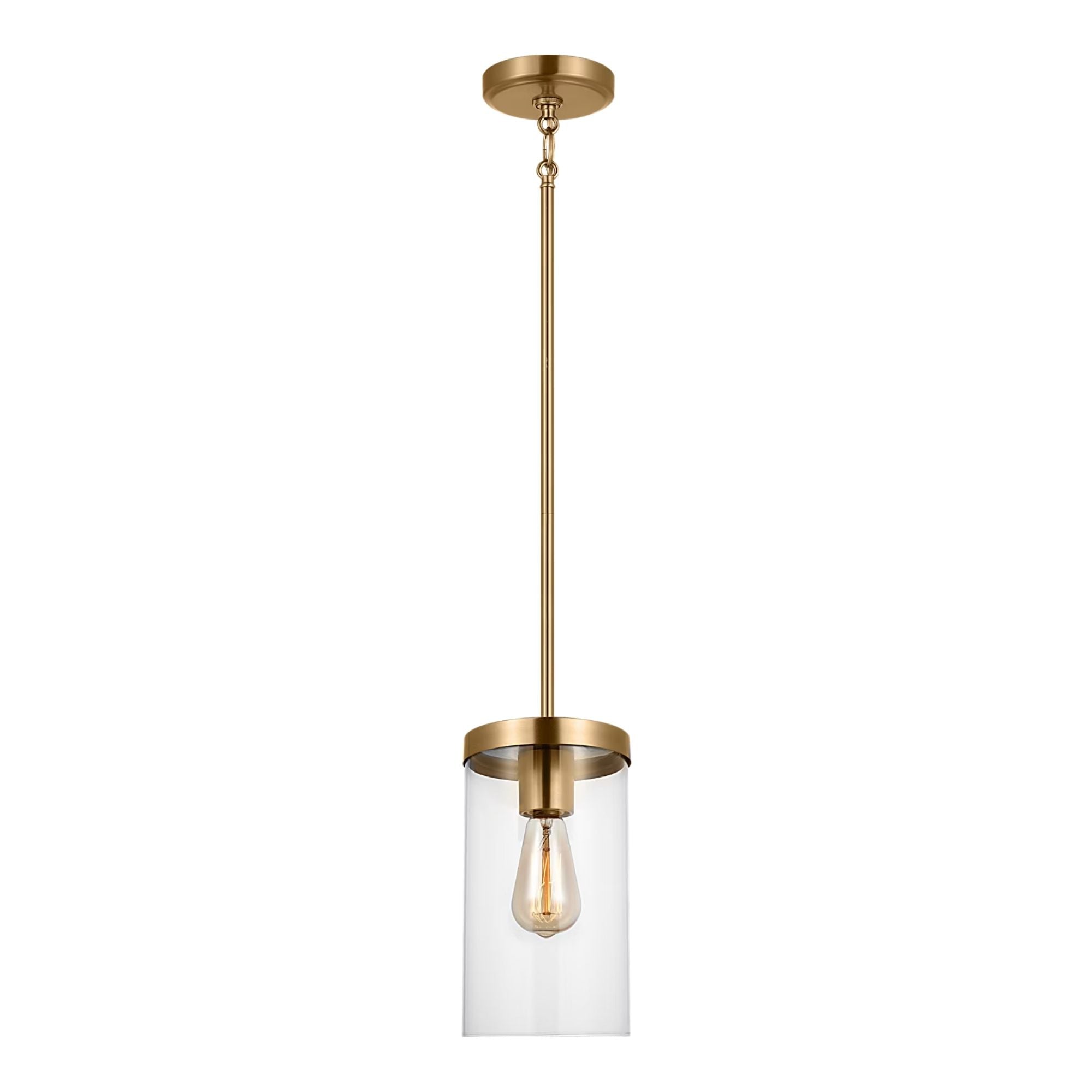 Zire 6" Pendant, Satin Brass Finish