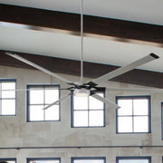Loft 96" Brushed Steel Large LED Ceiling Fan with Remote