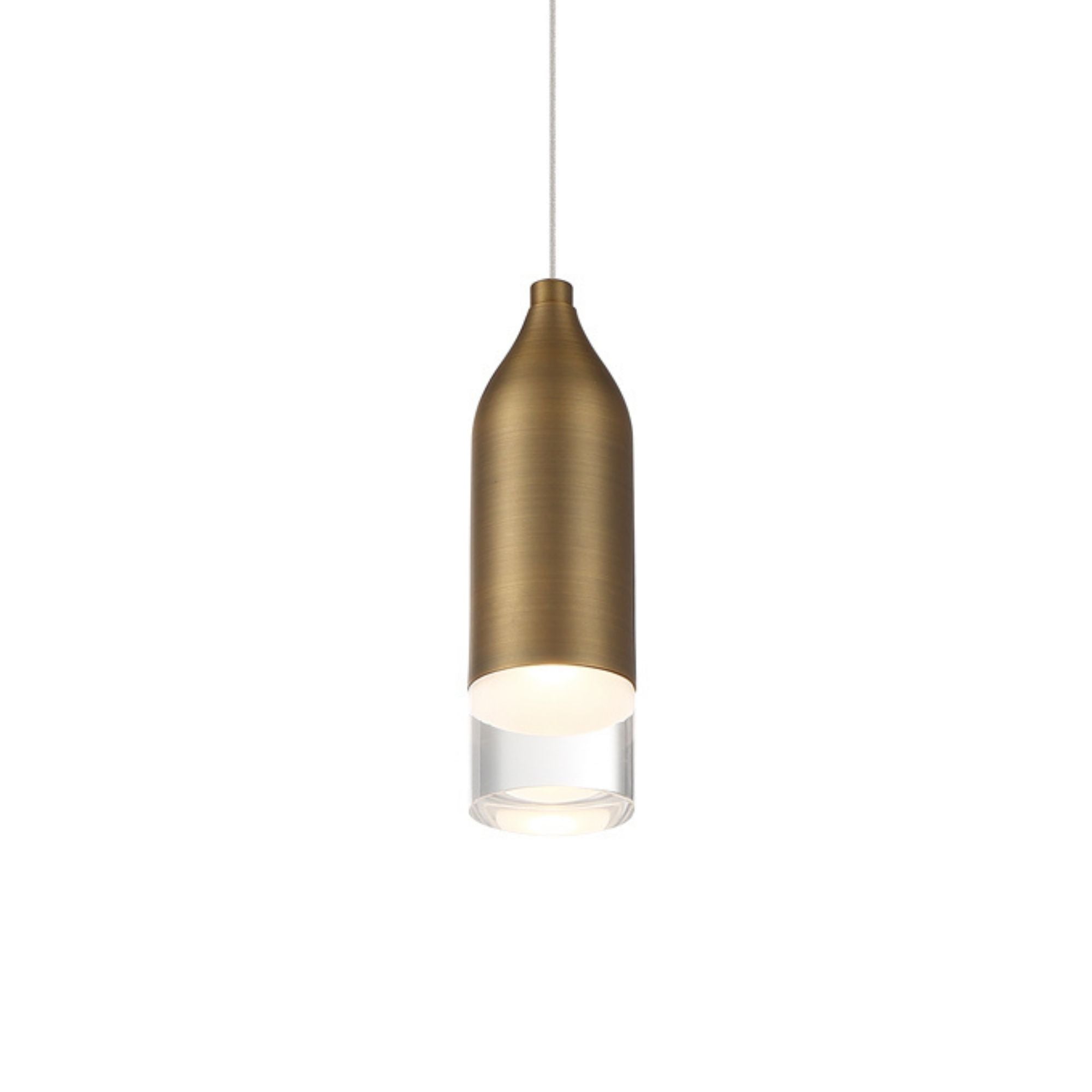 Action 8" LED Pendant, Aged Brass Finish