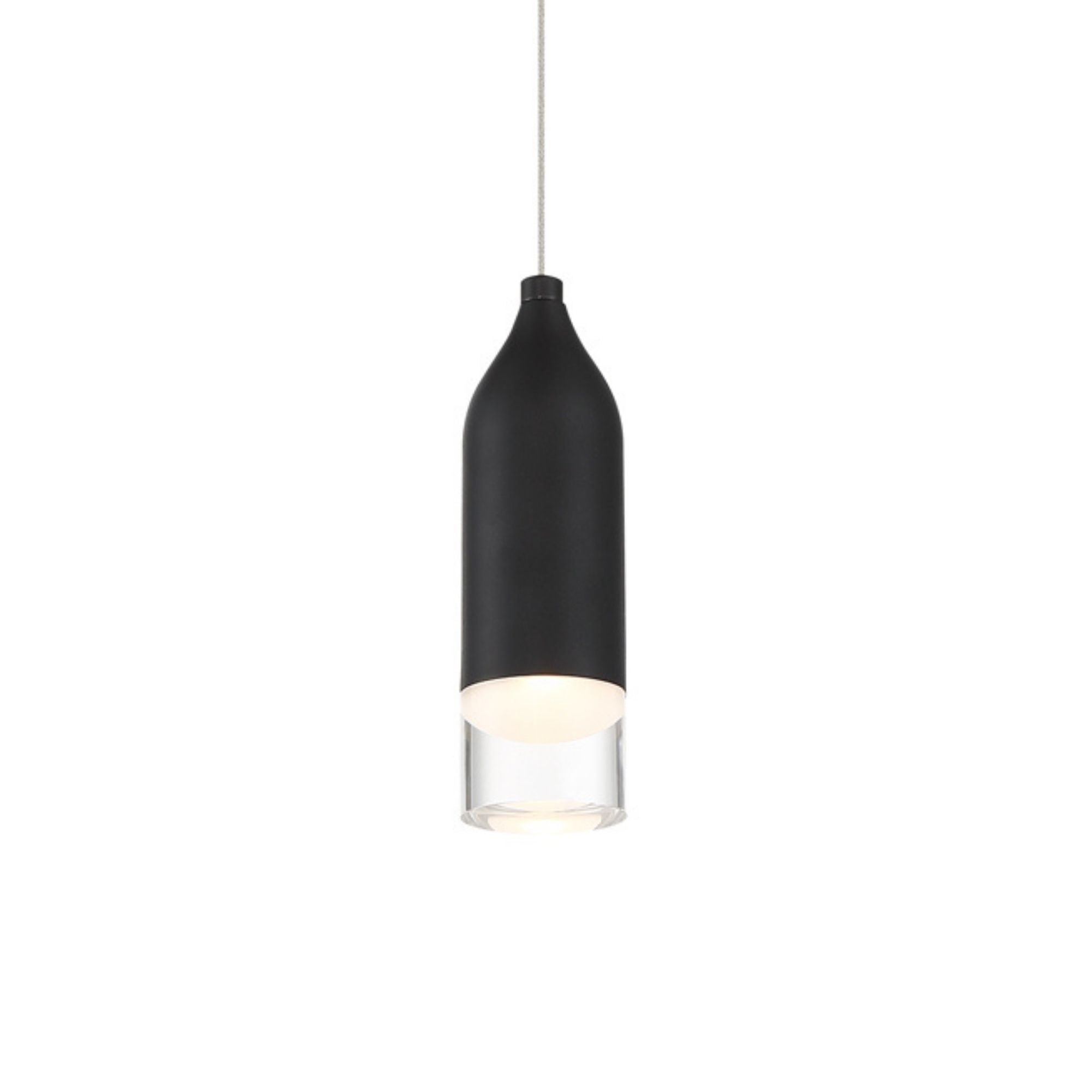 Action 8" LED Pendant, Black Finish