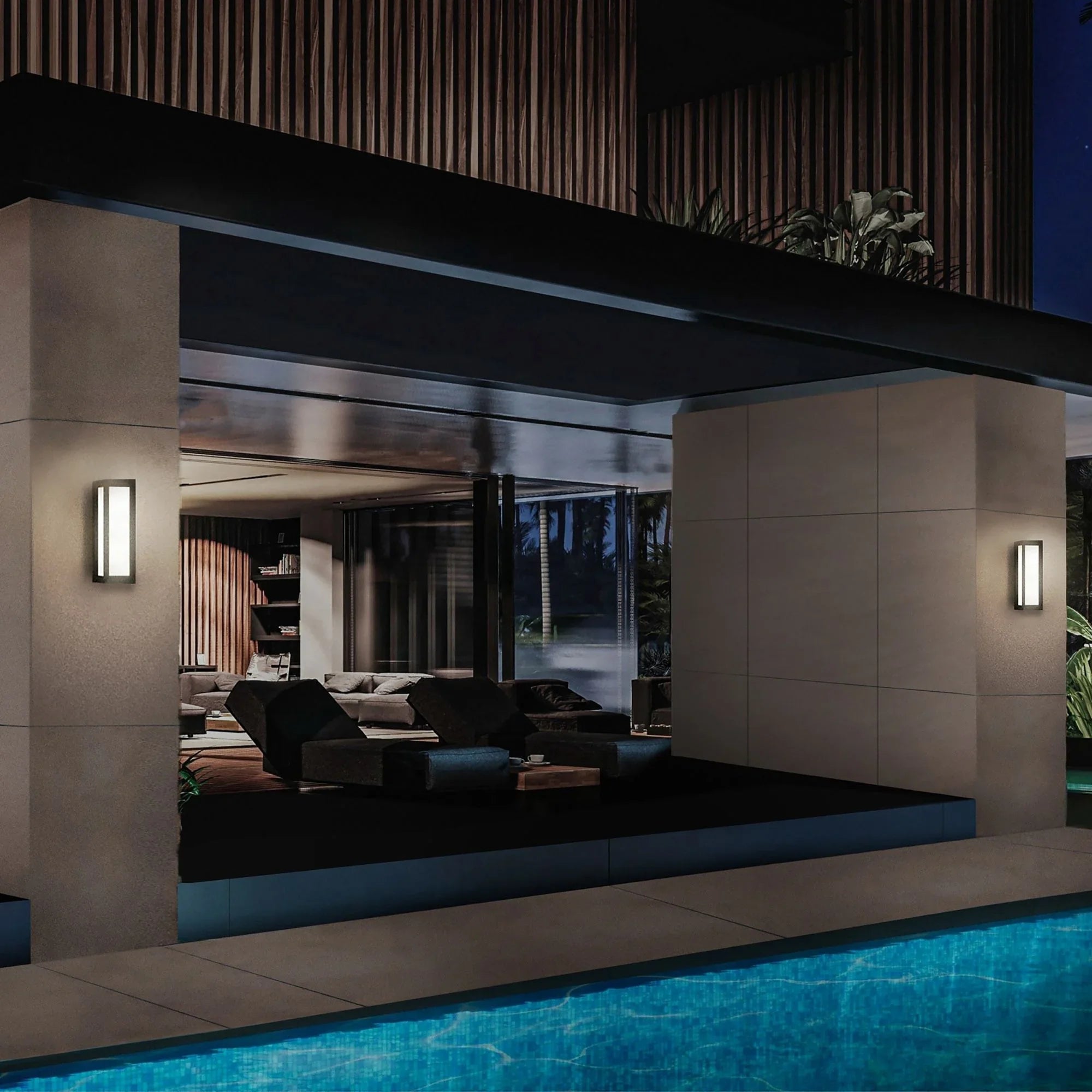 Argo 16" LED Outdoor Wall Sconce, Black Finish