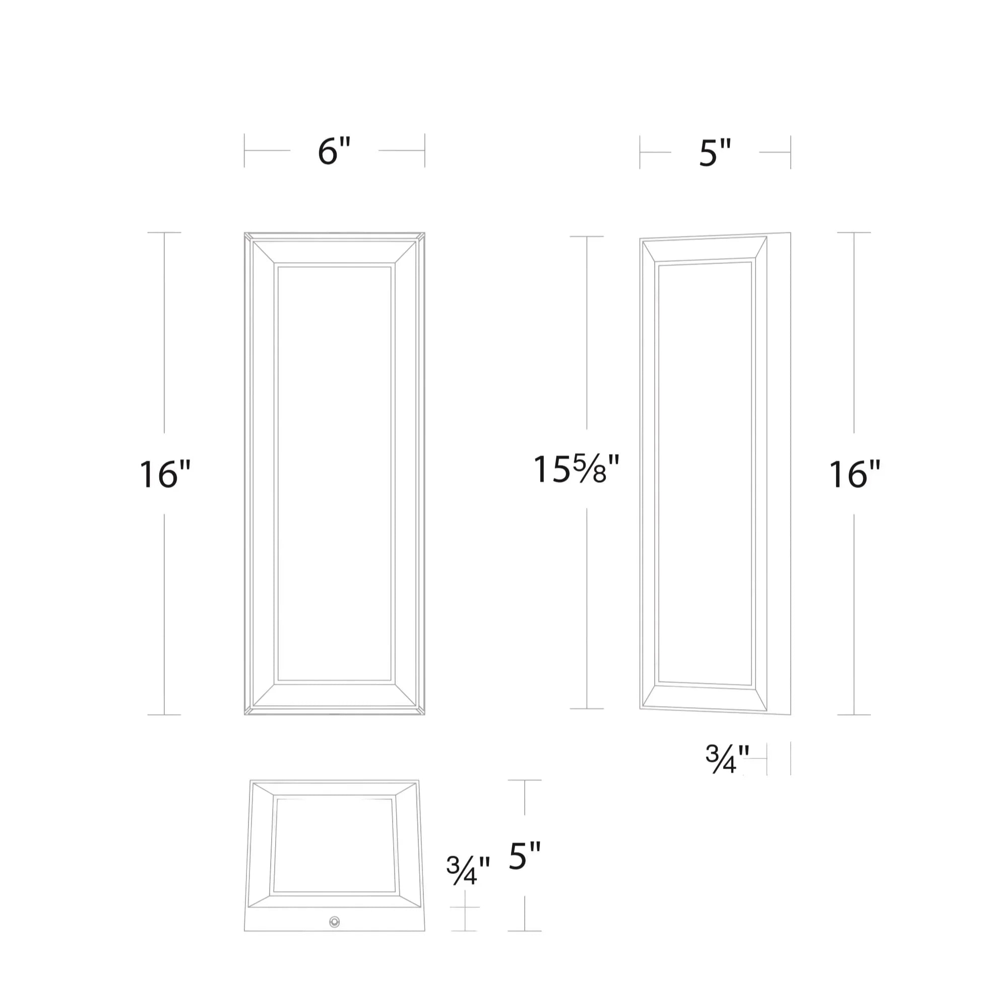 Argo 16" LED Outdoor Wall Sconce, Black Finish