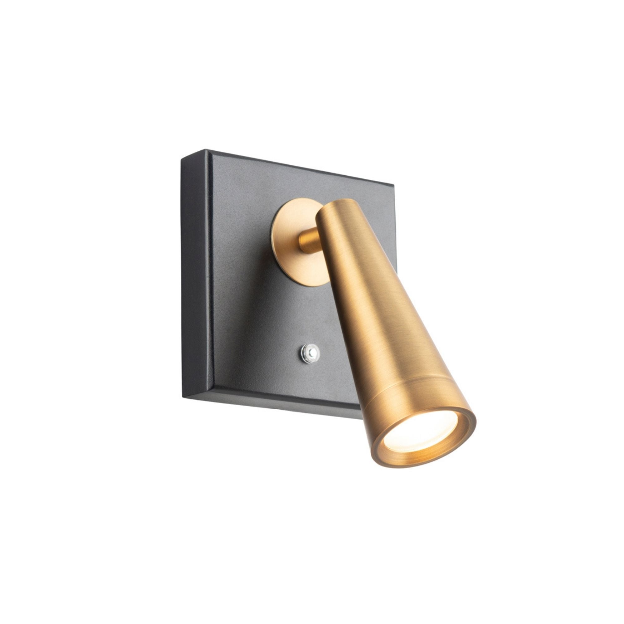 Arne 7 in. LED Wall Sconce with swing arm 3000K Aged Brass & Black Finish - Bees Lighting