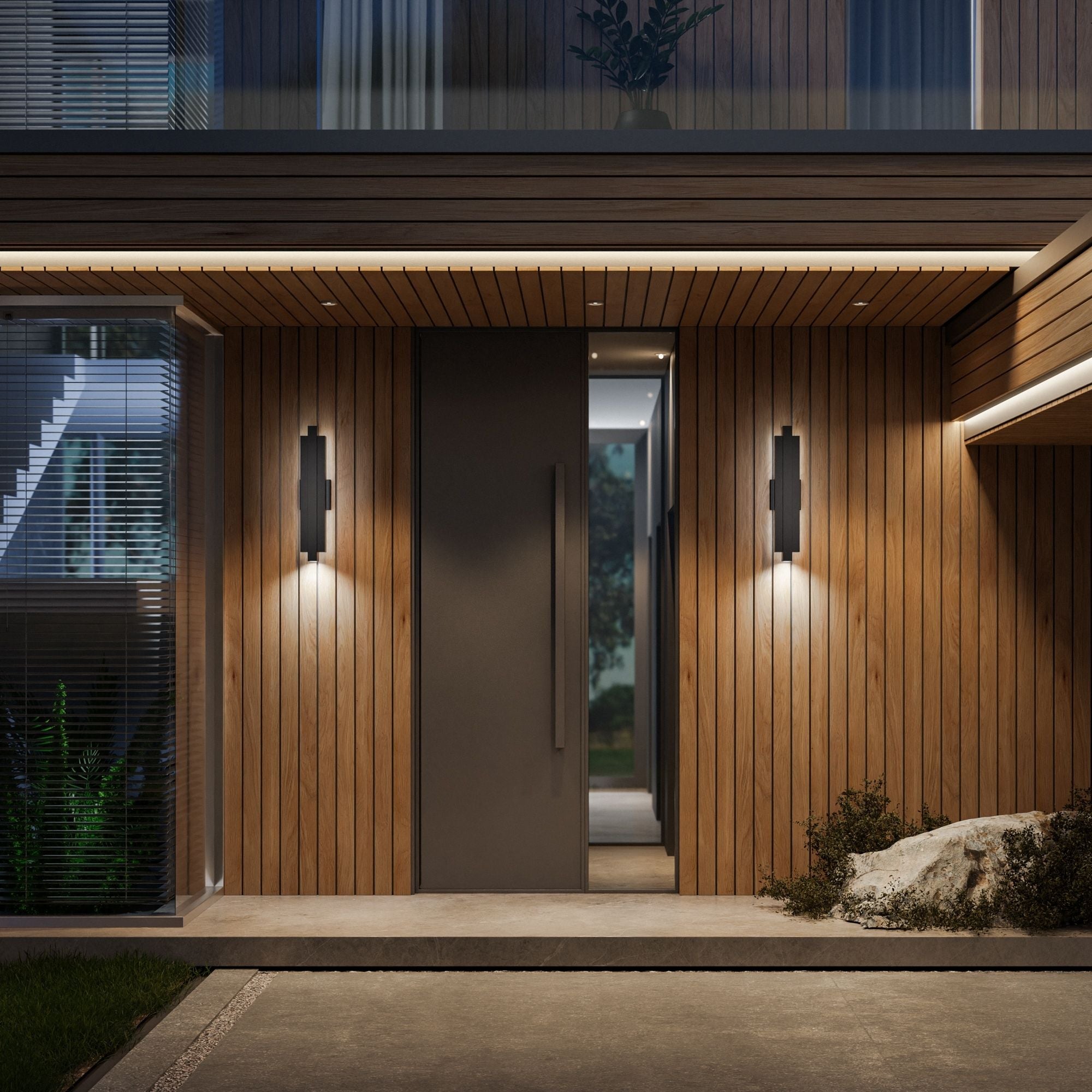 Arrow 22" LED Outdoor Wall Sconce, 4CCT, Black Finish