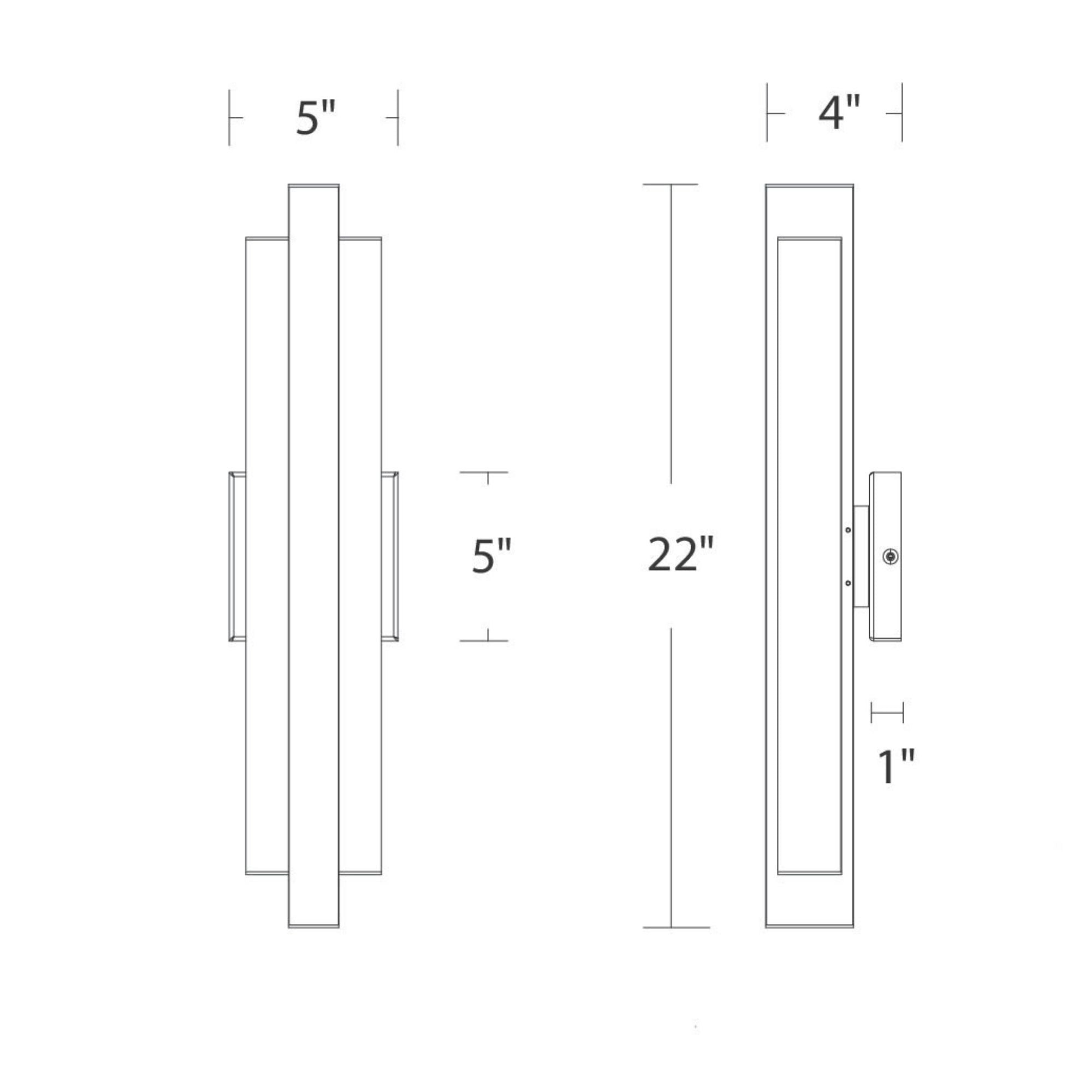 Arrow 22" LED Outdoor Wall Sconce, 4CCT, Black Finish