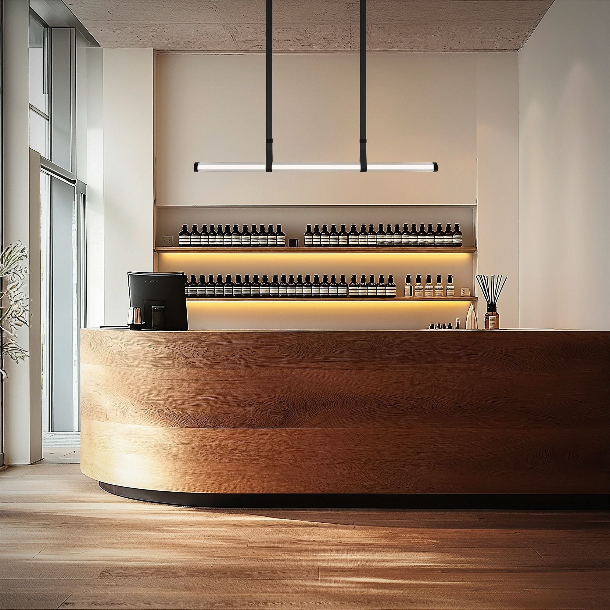 Balance Beam 52" LED Pendant, 4CCT, Black Finish