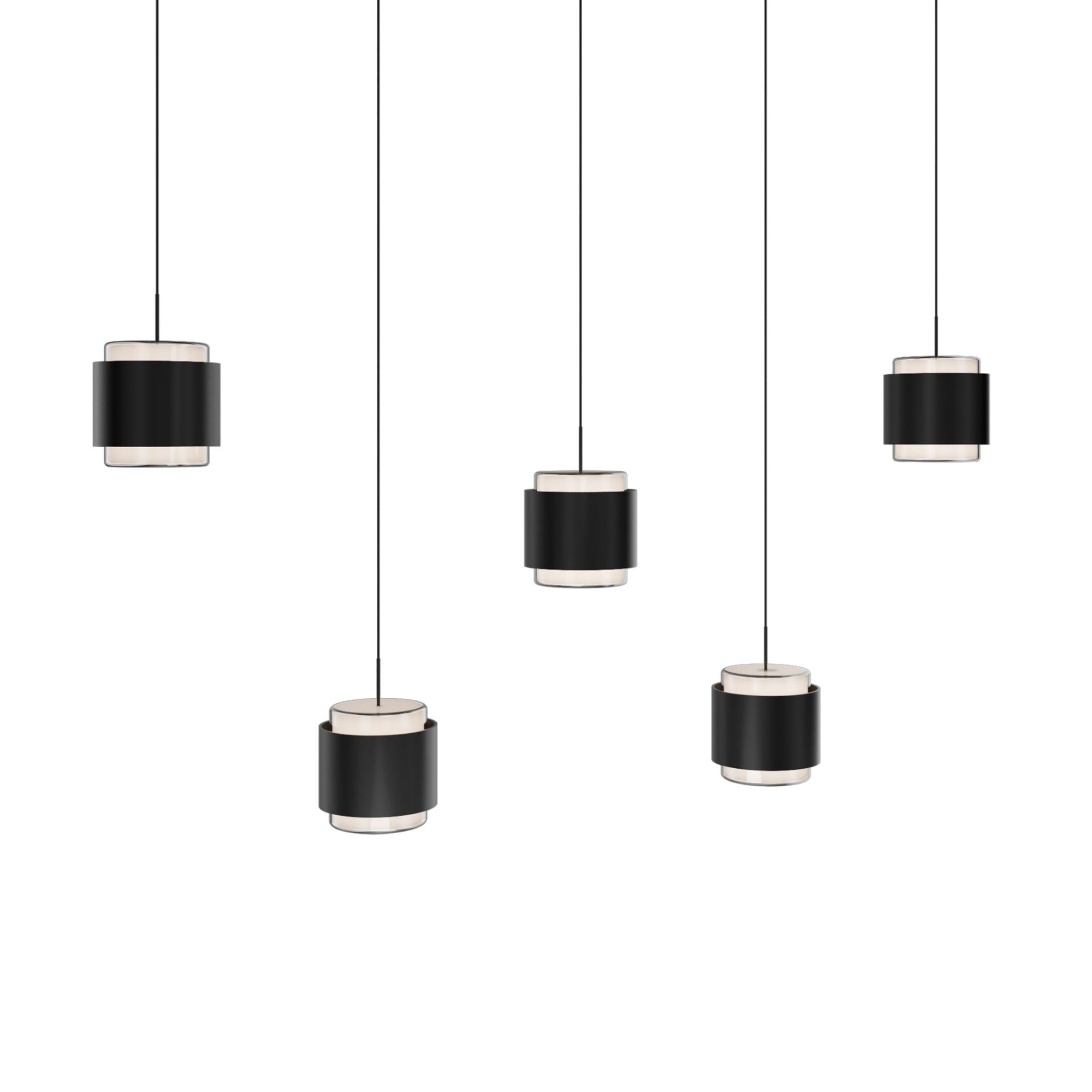 Banded 42" Multi Light LED Chandelier, Black Finish