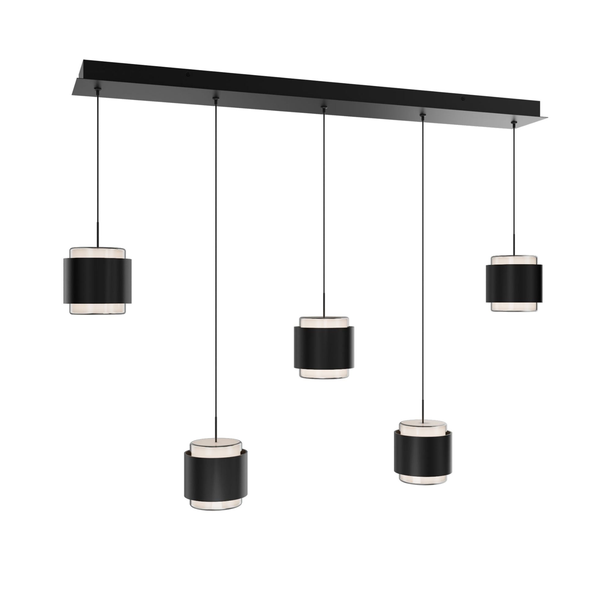 Banded 42" Multi Light LED Chandelier, Black Finish
