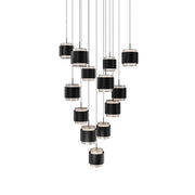 Banded 21" Multi Light LED Chandelier, Black Finish