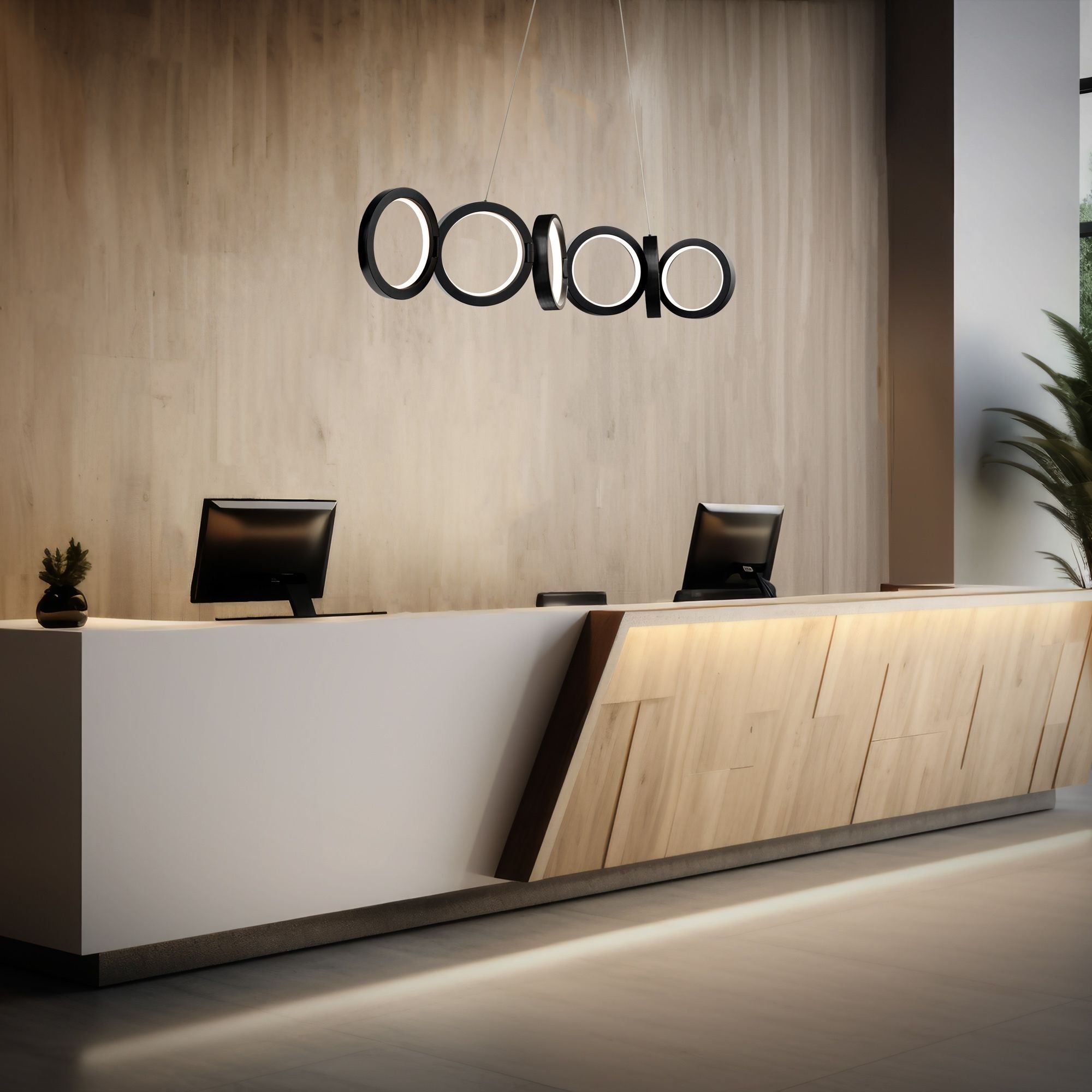 Cabot 48" LED Linear Pendant, 4CCT, Black Finish