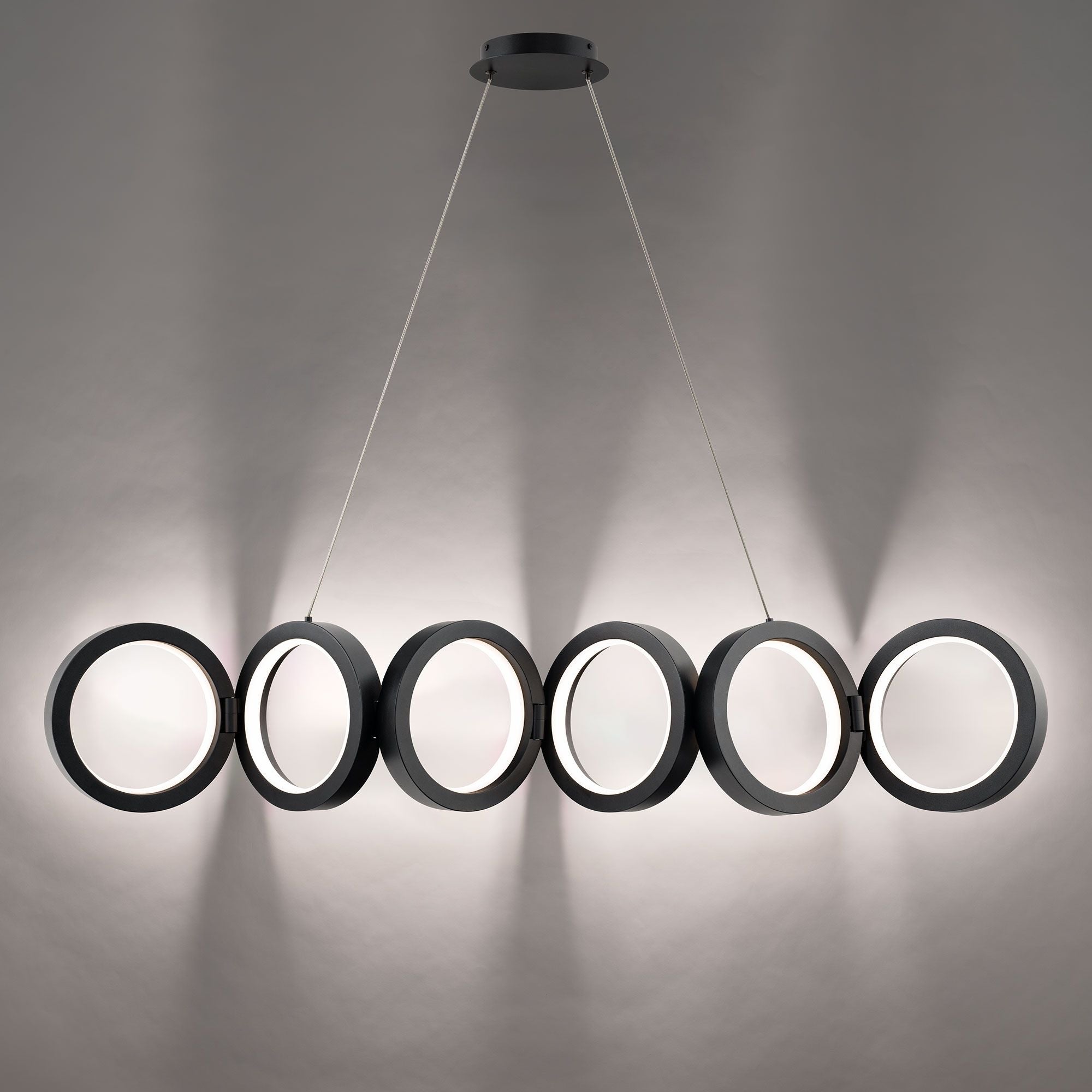 Cabot 48" LED Linear Pendant, 4CCT, Black Finish