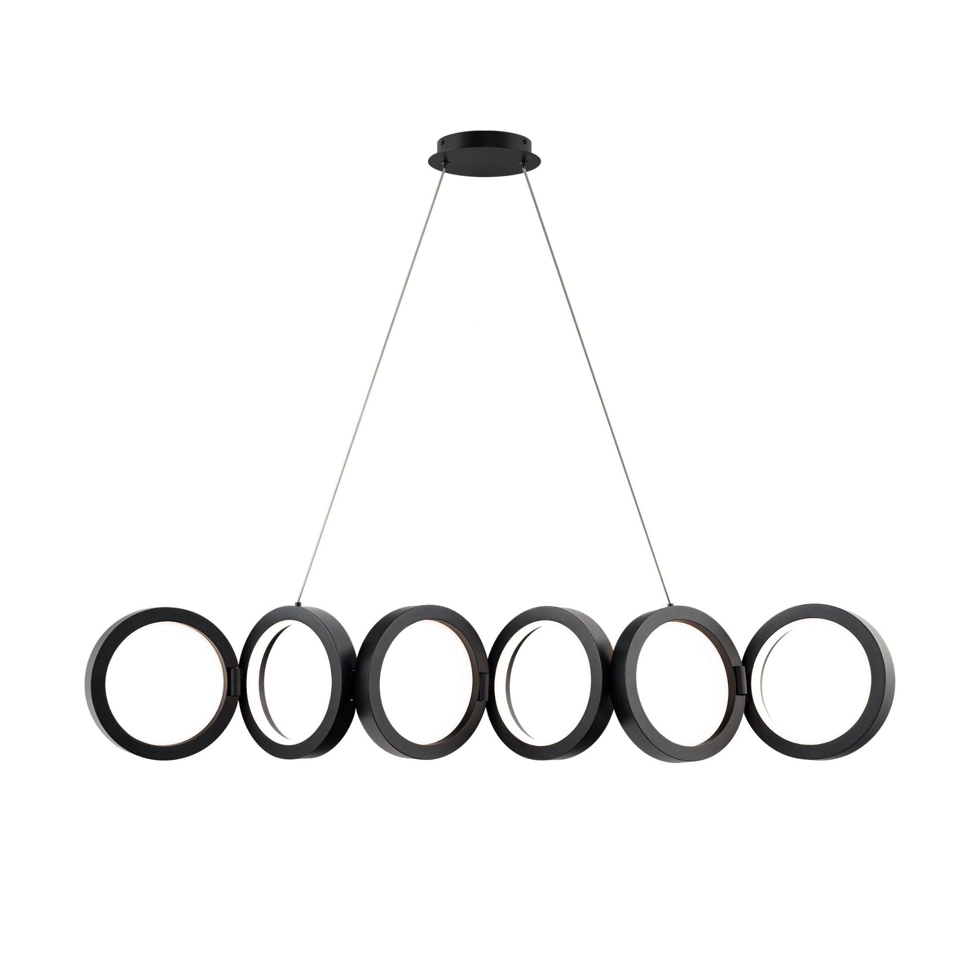 Cabot 48" LED Linear Pendant, 4CCT, Black Finish