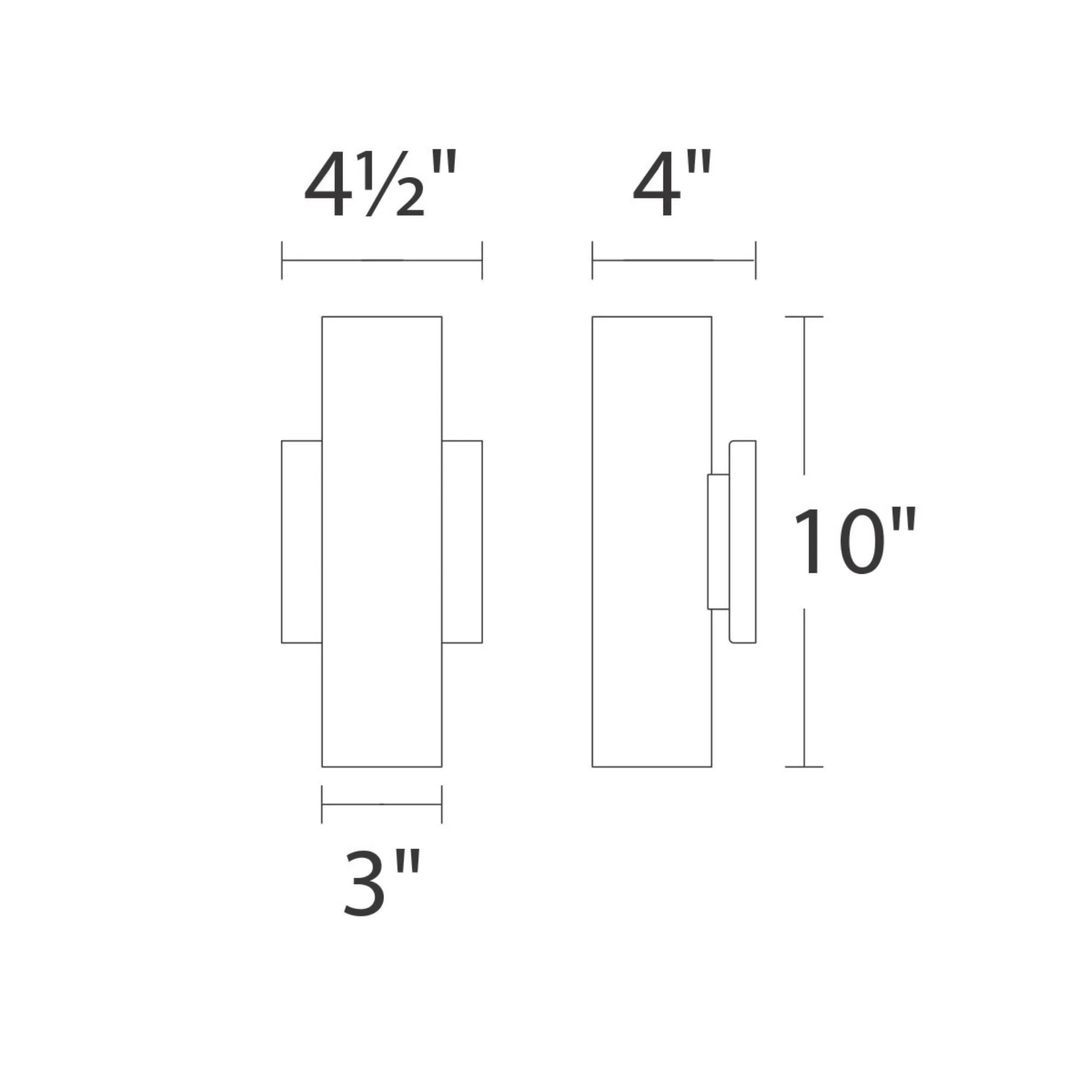 Caliber 10" LED Wall Light, Brushed Aluminum Finish