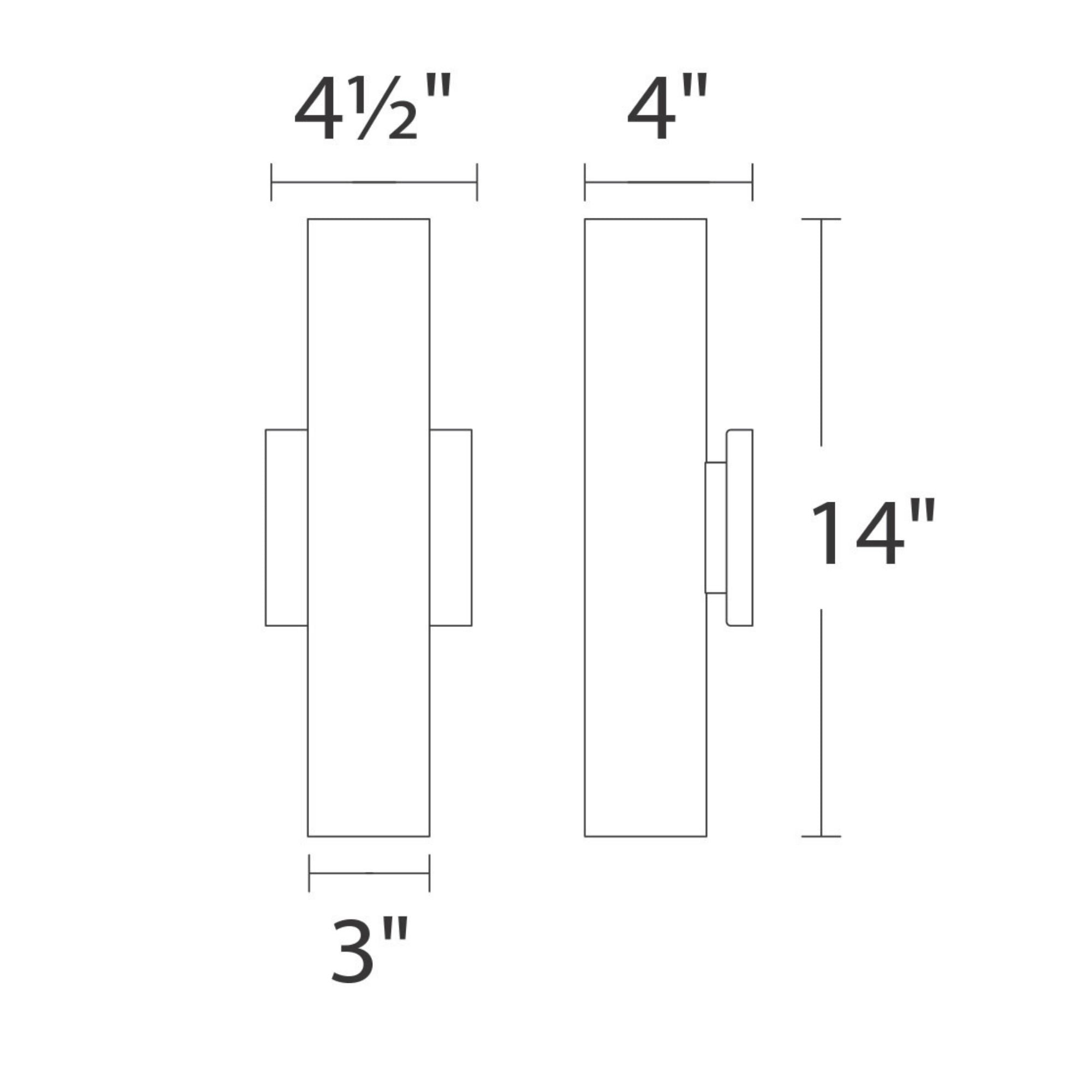 Caliber 14" LED Wall Light, Black Finish