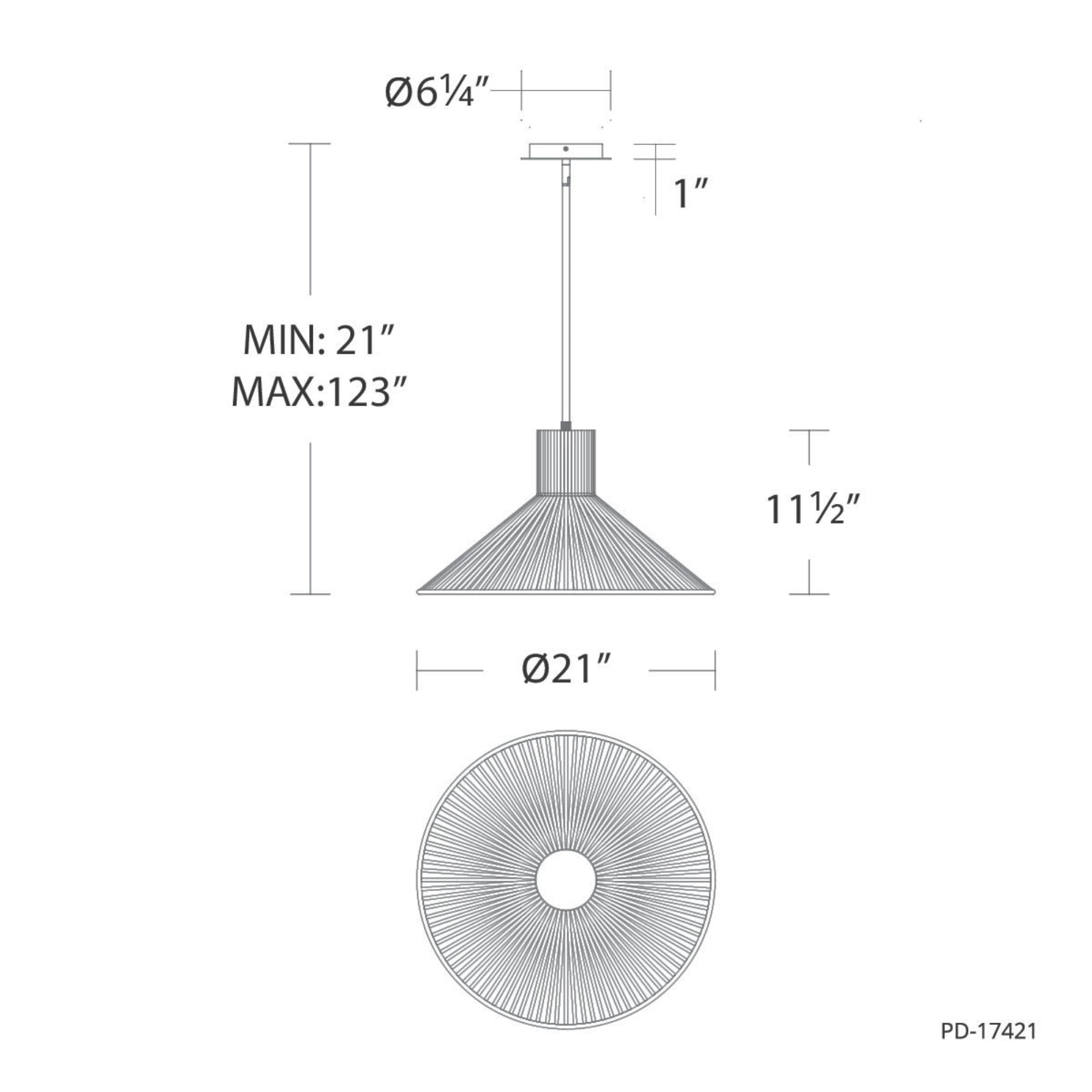 Cappe 21" LED Pendant, 4CCT, Black Finish