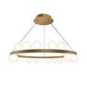 Carousel 28" LED Chandelier, 4CCT, Aged Brass Finish