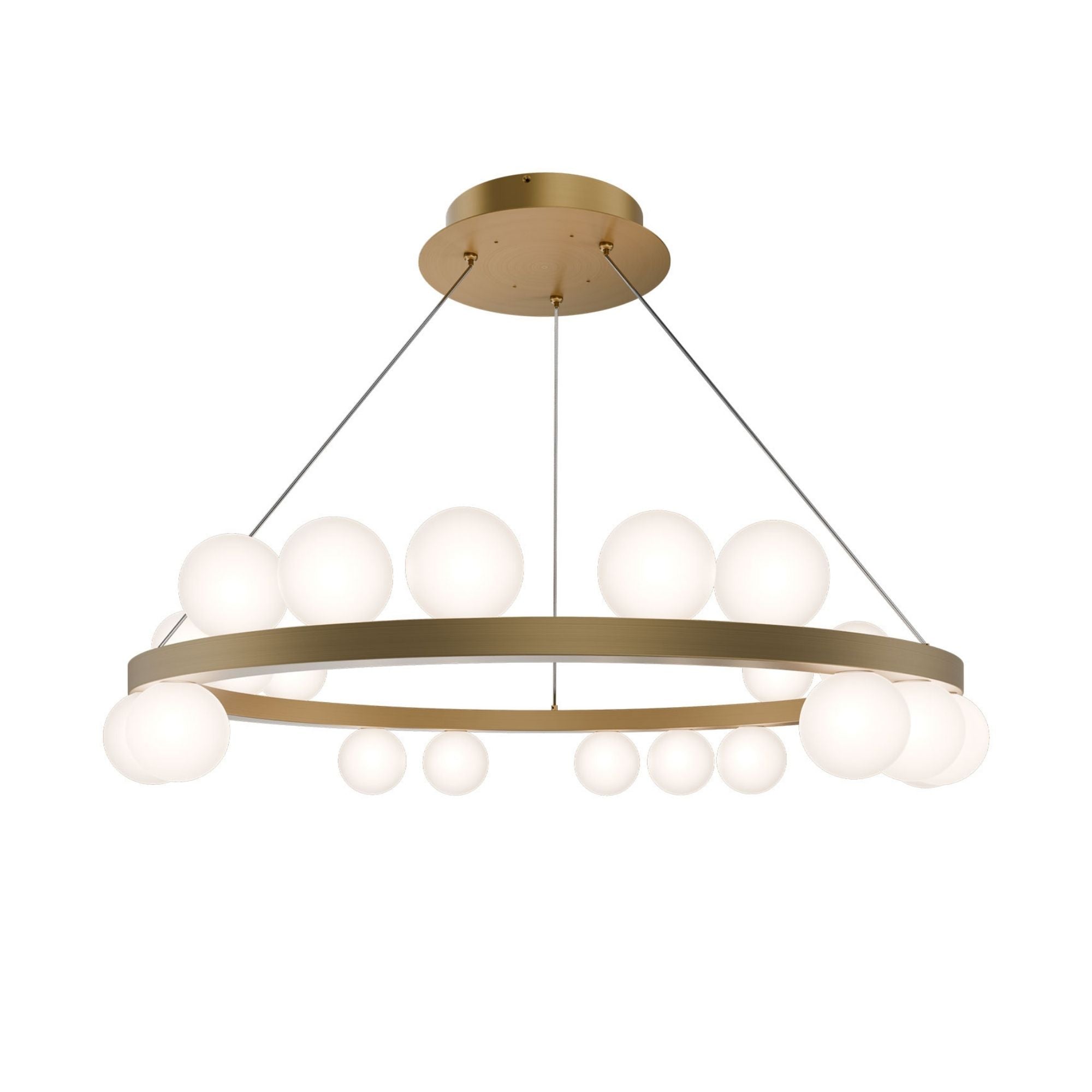 Carousel 28" LED Chandelier, 4CCT, Aged Brass Finish