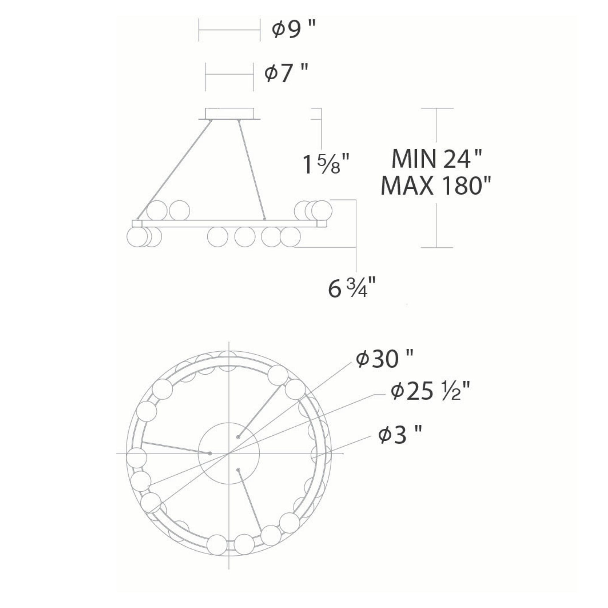 Carousel 28" LED Chandelier, 4CCT, Aged Brass Finish
