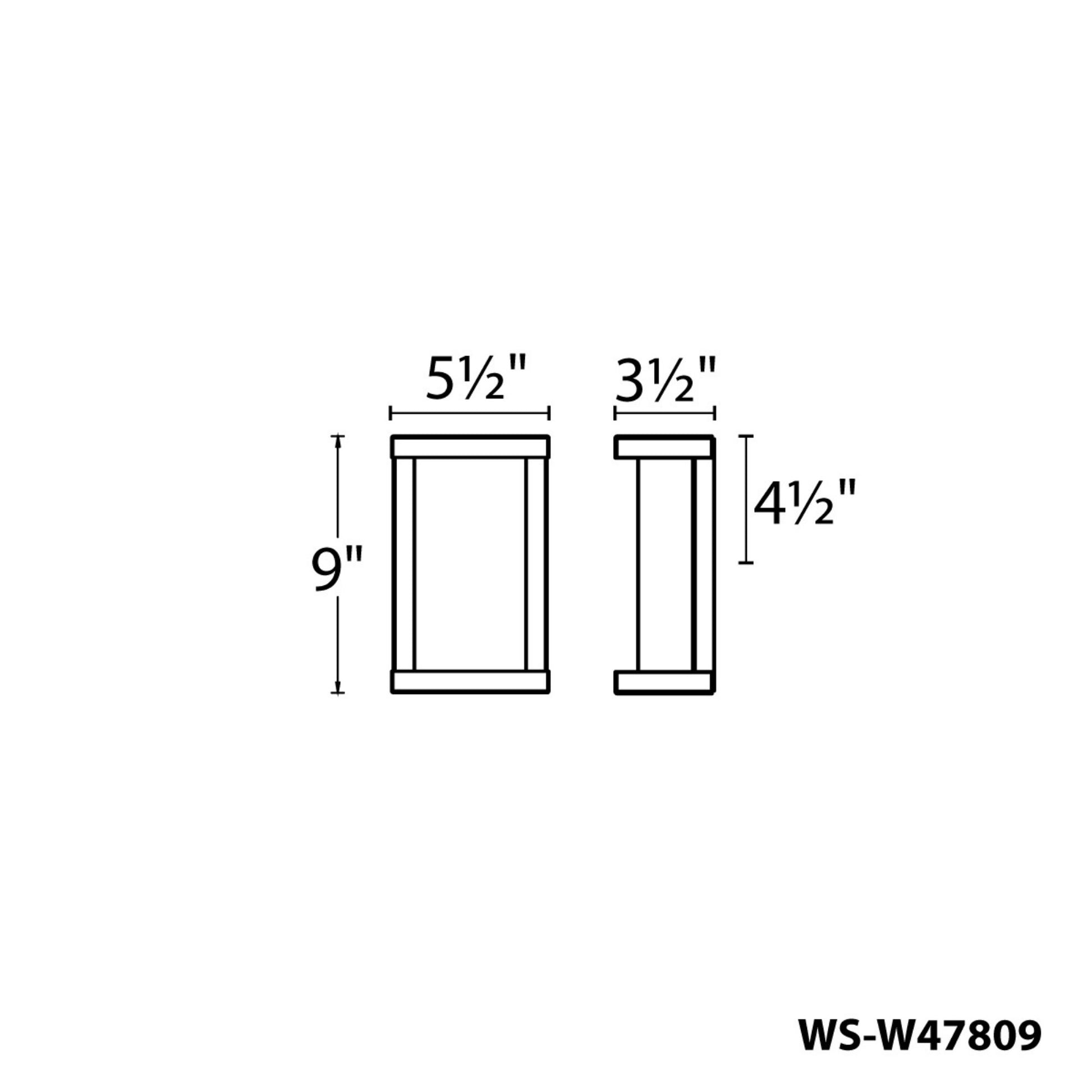 Case 9" LED Wall Light, 3000K, Black Finish - Bees Lighting